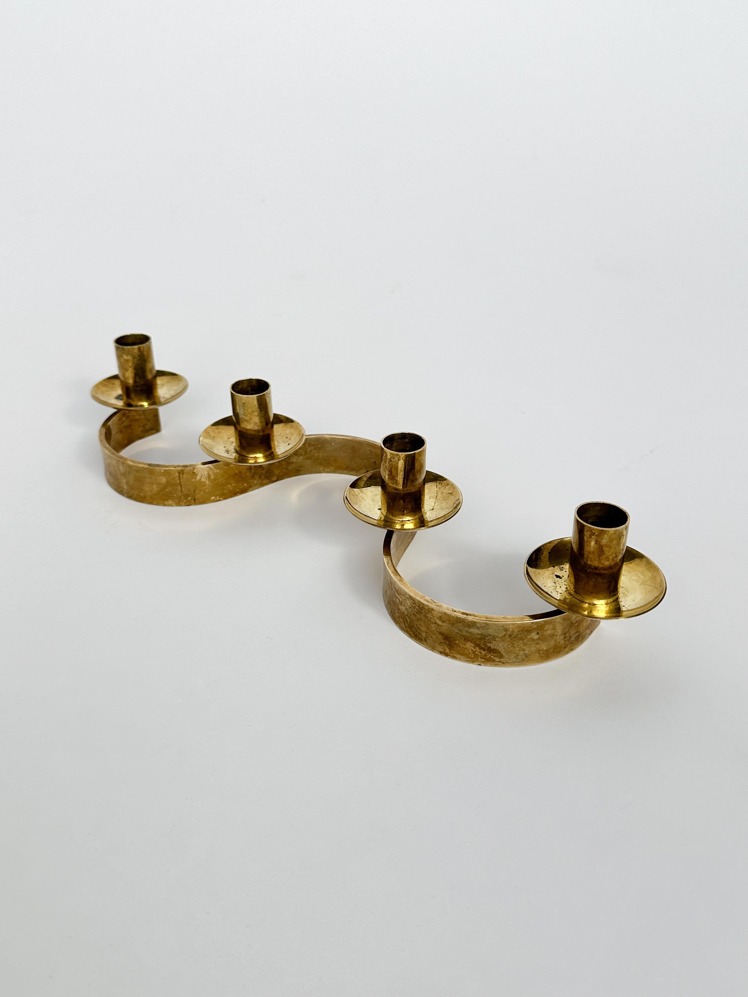 Josef Frank Candelabro Latón Lazo Slingan Svenskt Tenn Años 50 Sueco en venta