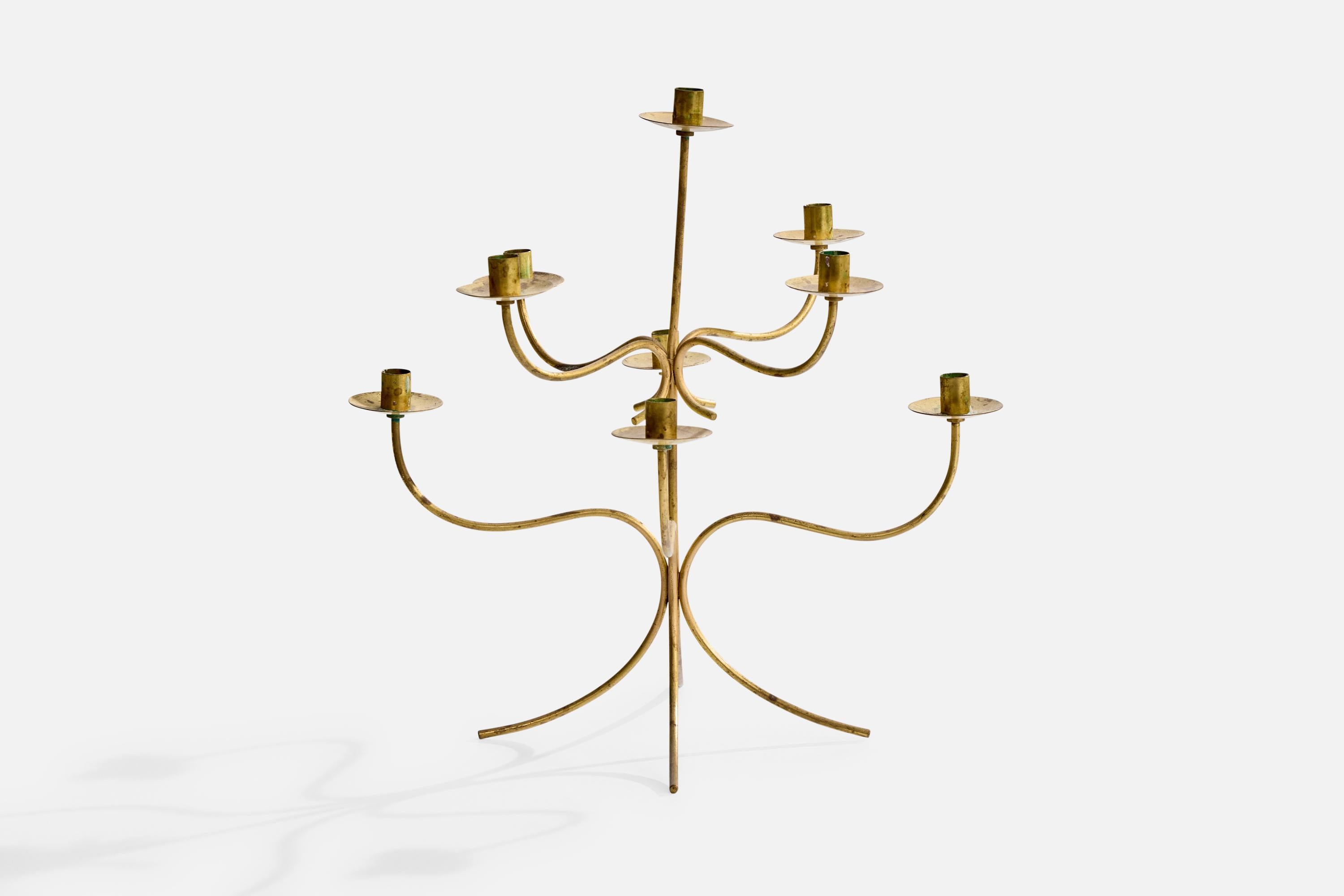 Suédois Josef Frank, chandelier, laiton, Svenskt Tenn, Suède, années 1950 en vente