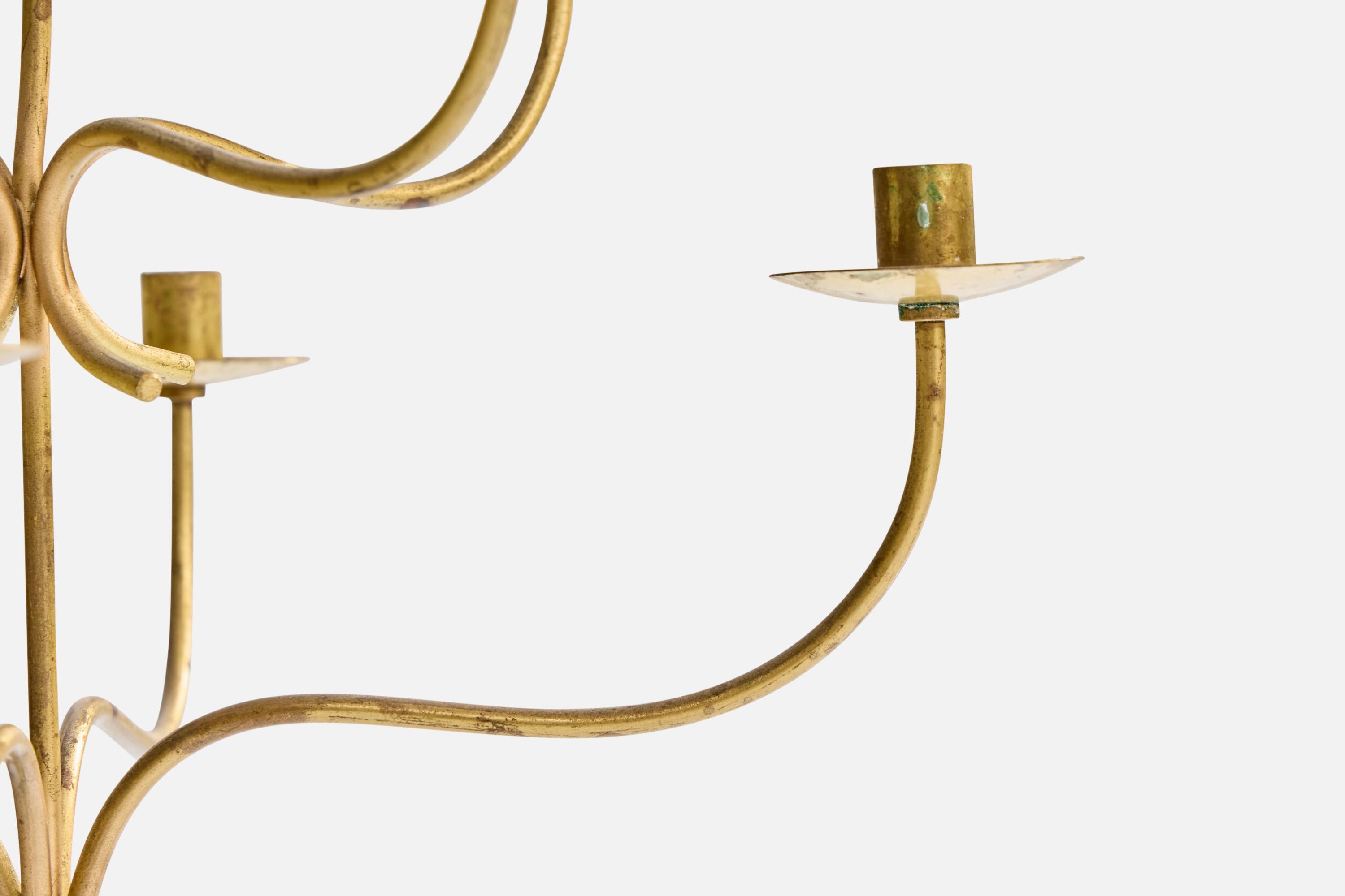 Laiton Josef Frank, chandelier, laiton, Svenskt Tenn, Suède, années 1950 en vente