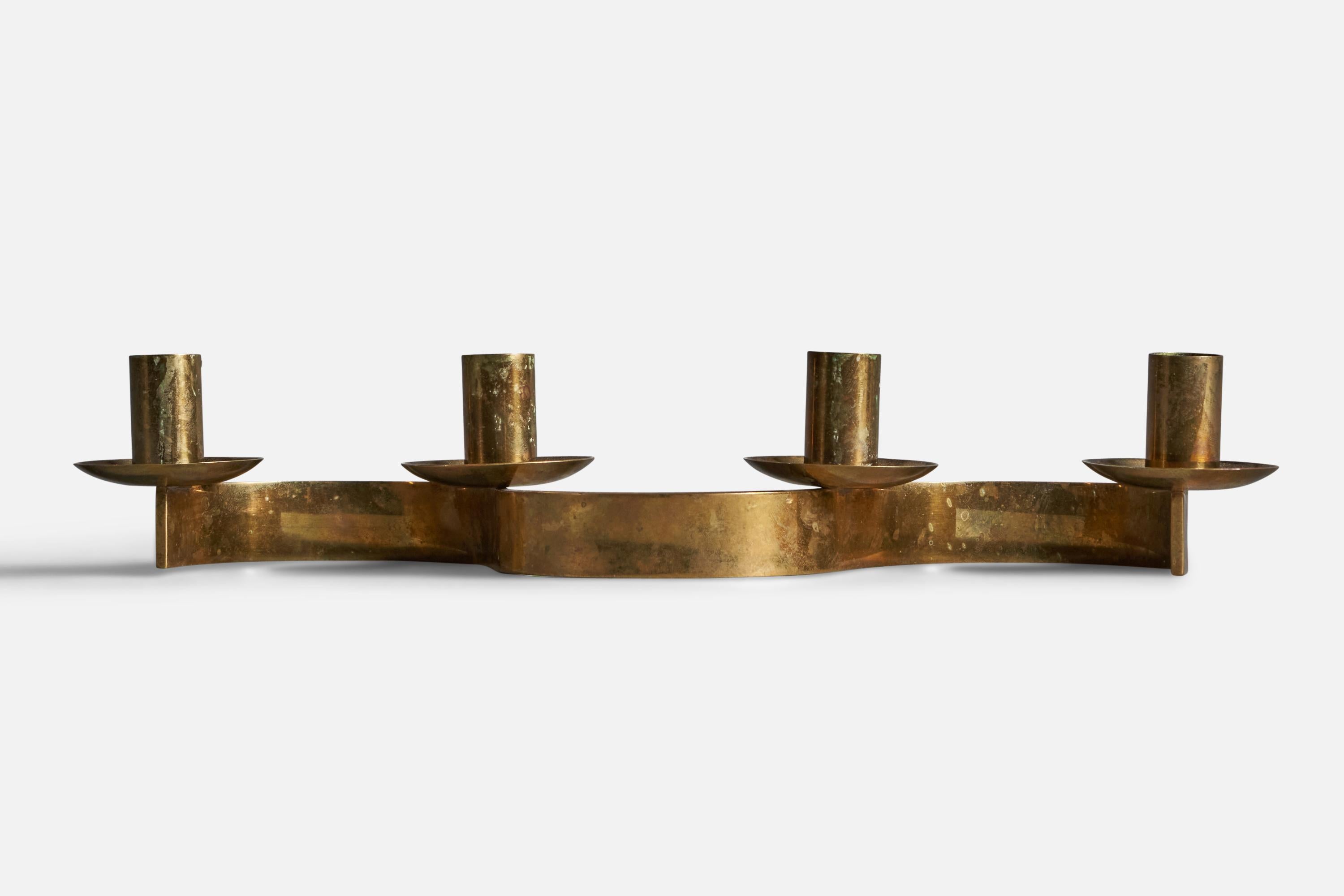 Organic Modern Josef Frank, Candelabra, Brass, Sweden, 1940s For Sale