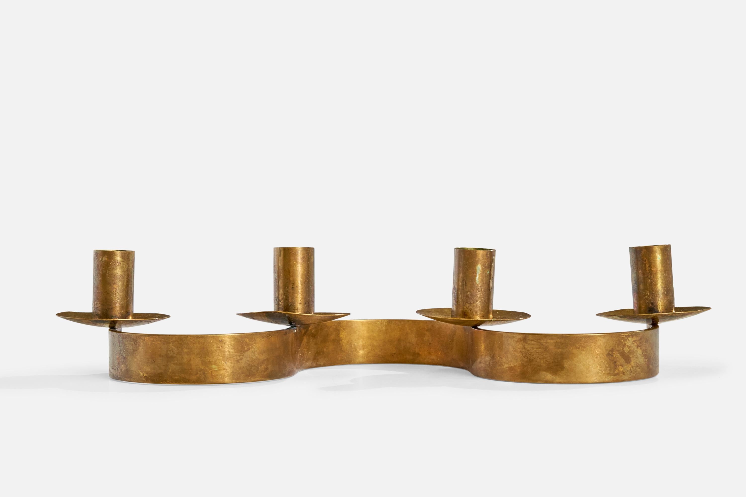 Swedish Josef Frank, Candelabra, Brass, Sweden, 1940s For Sale
