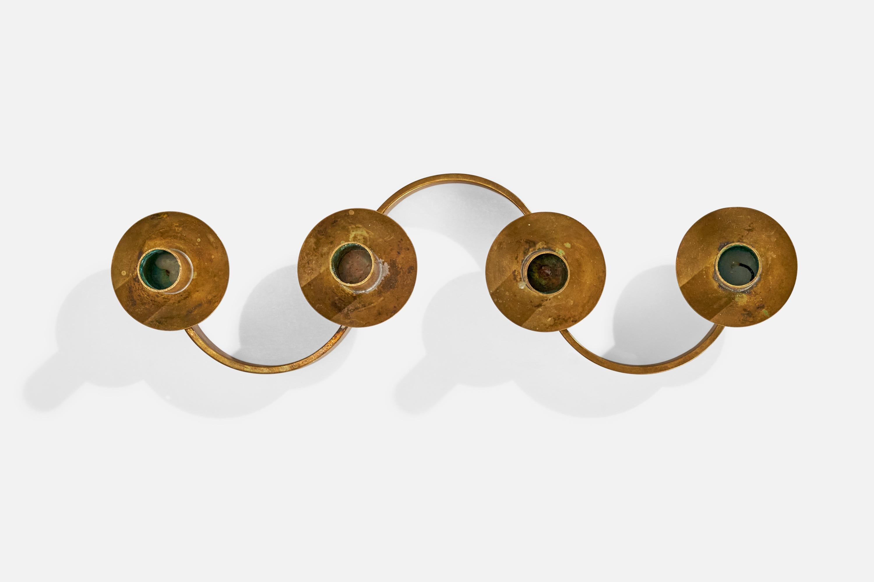 Josef Frank, Candelabra, Brass, Sweden, 1940s In Good Condition For Sale In High Point, NC