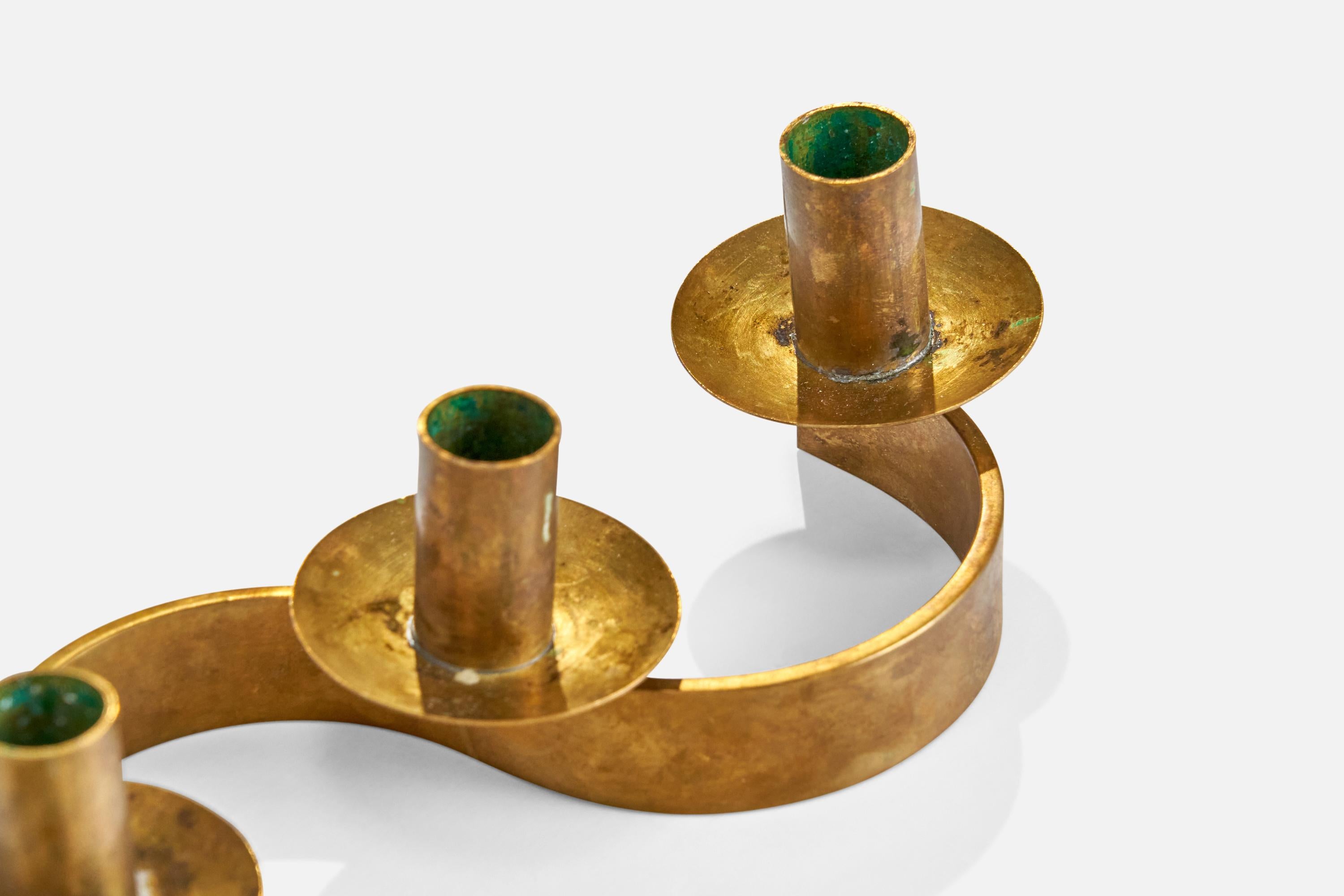 Mid-20th Century Josef Frank, Candelabra, Brass, Sweden, 1940s For Sale