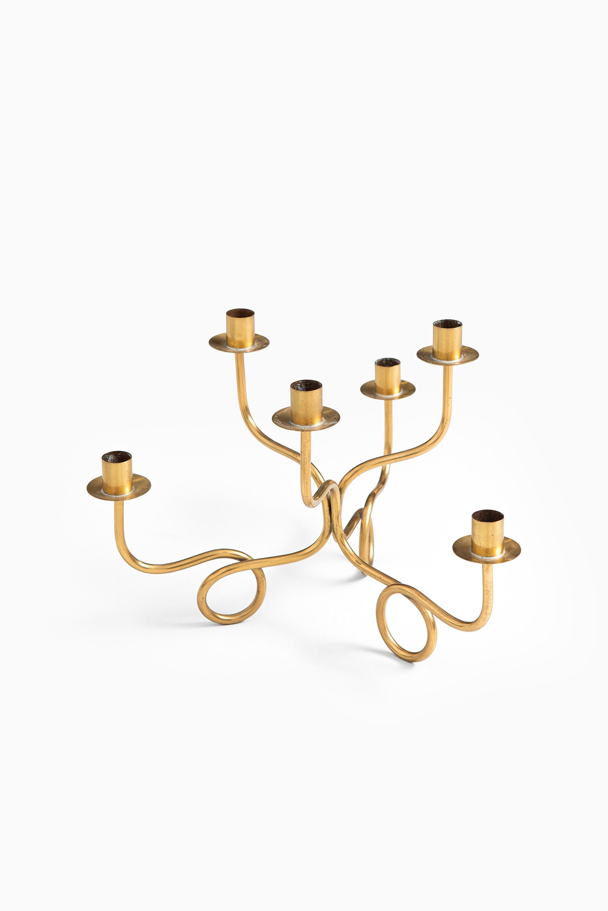 Swedish Josef Frank Candlestick in Brass Produced by Svenskt Tenn in Sweden