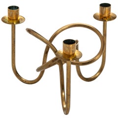 Josef Frank Candlestick in Brass Produced by Svenskt Tenn in Sweden