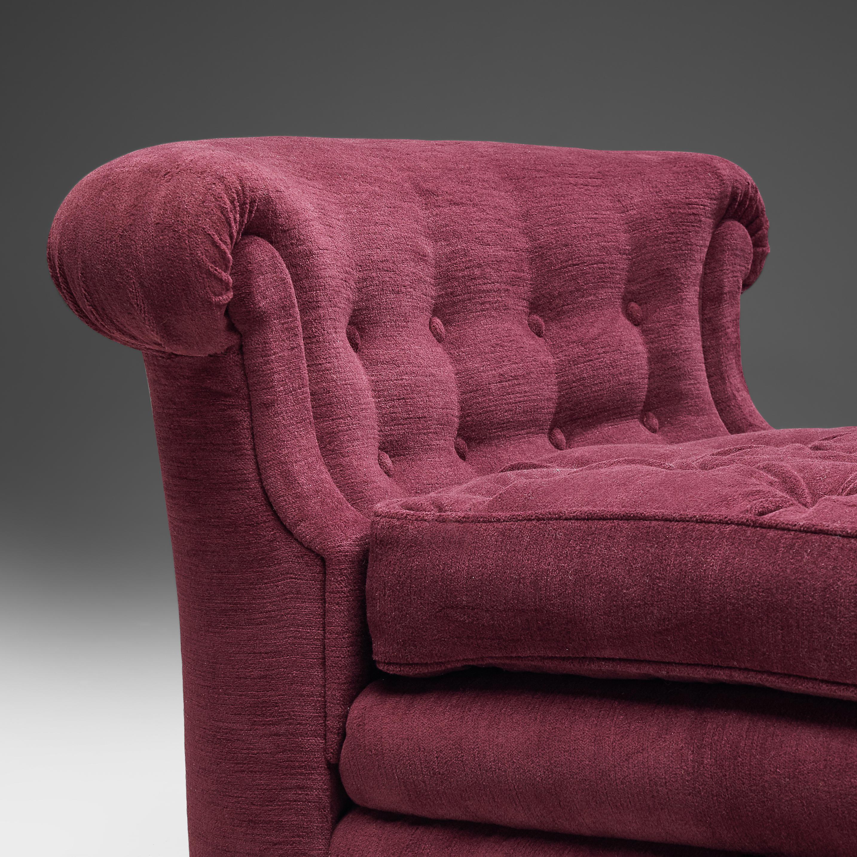 maroon chaise lounge