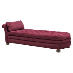 Josef Frank Chaise Longue '775' Reupholstered in Burgundy Fabric