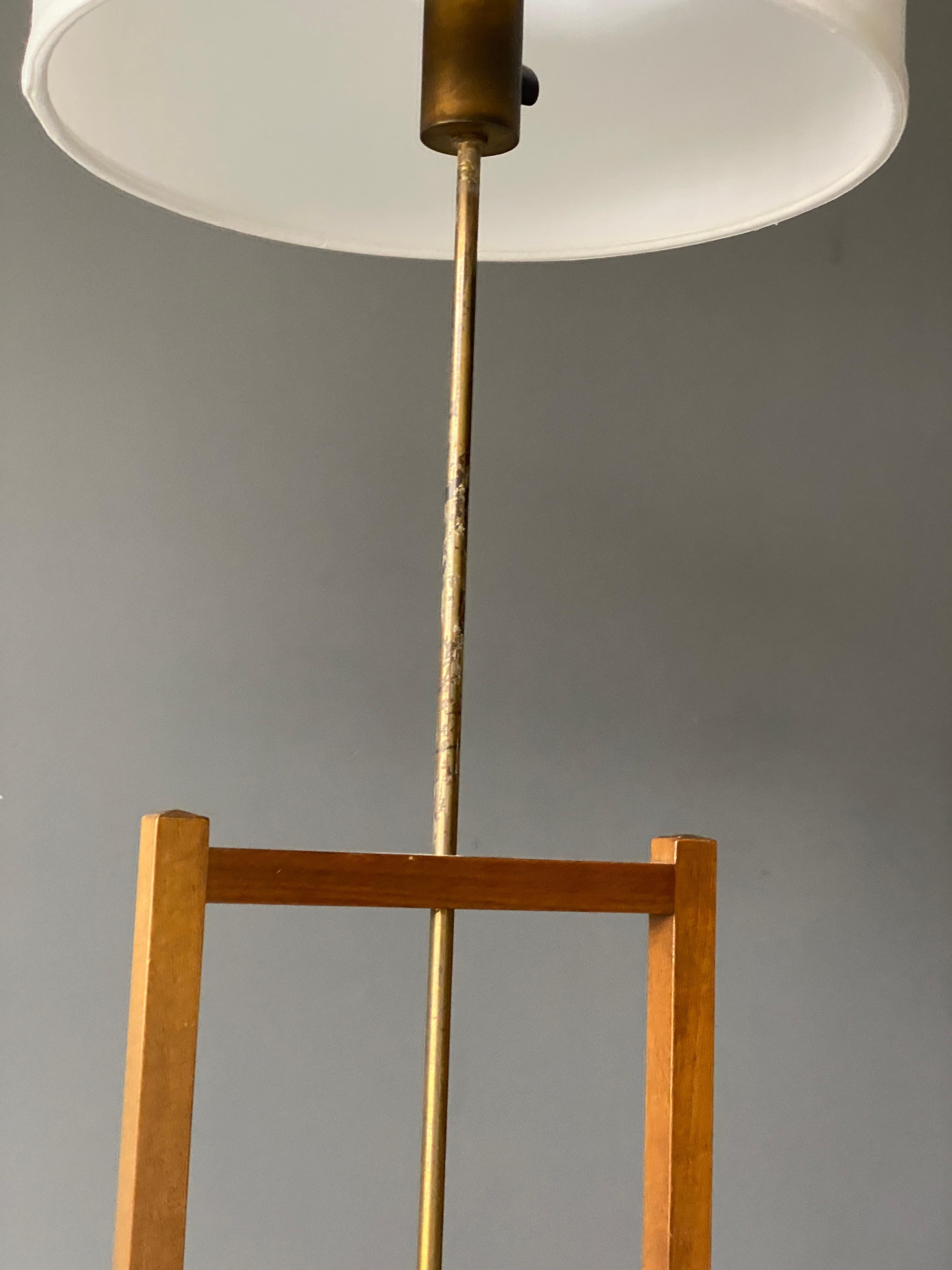 Josef Frank, Early Adjustable Floor Lamps, Brass, Mahogany, Svenskt Tenn, 1950s 1