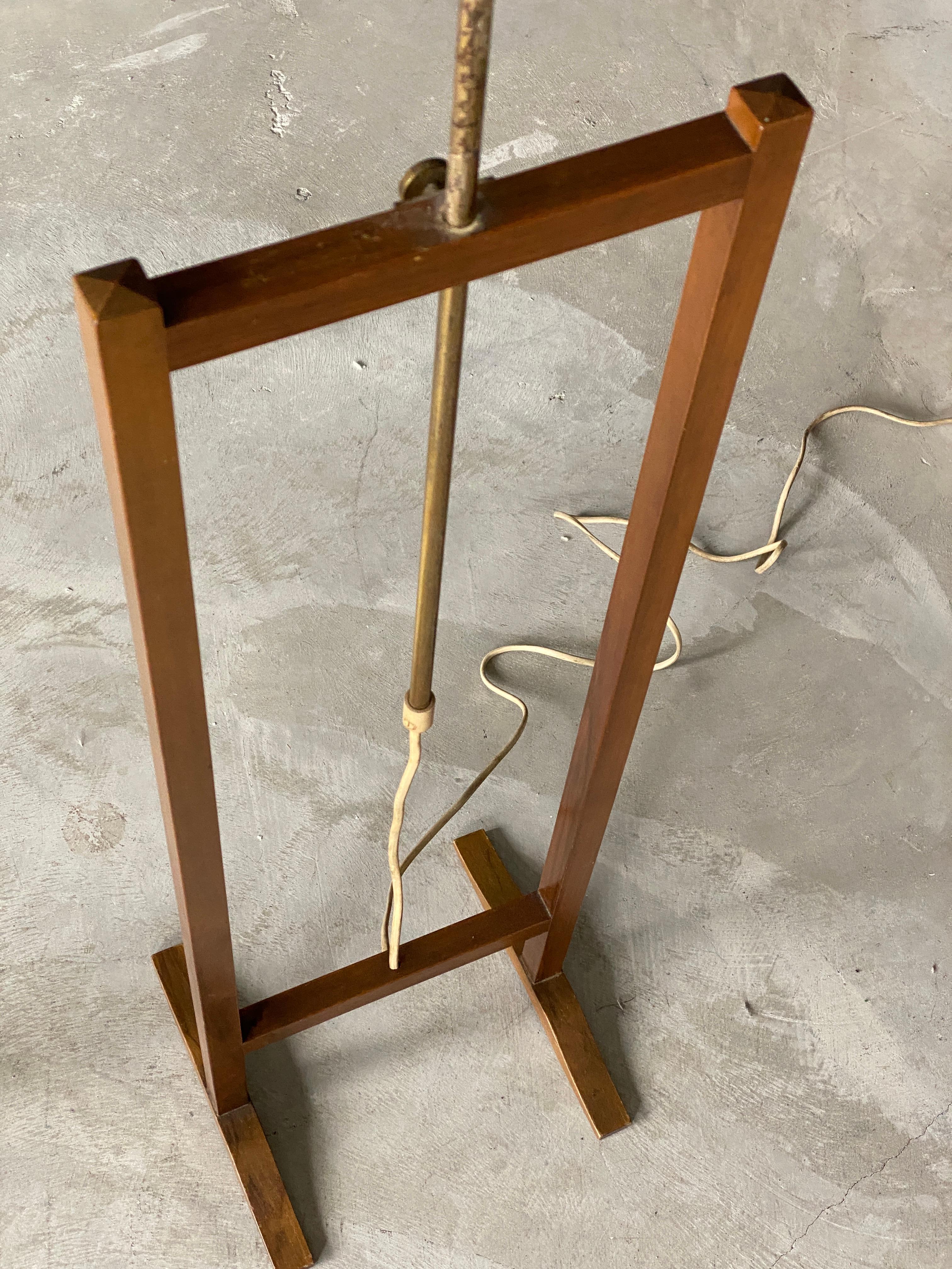 Josef Frank, Early Adjustable Floor Lamps, Brass, Mahogany, Svenskt Tenn, 1950s 2