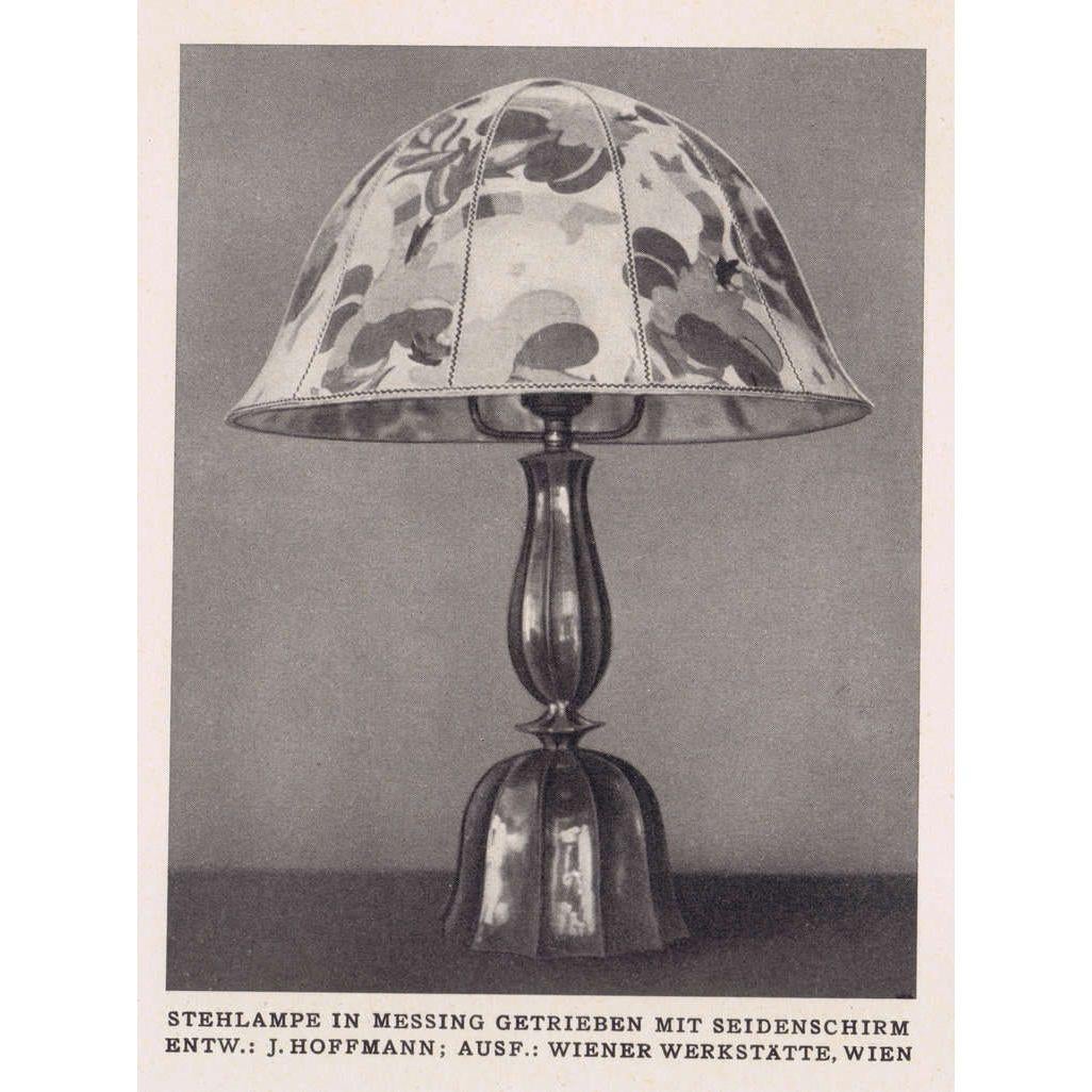 Josef Frank Fabric /Josef Hoffmann Wiener Werkstaette Table Lamp, Re-Edition For Sale 3