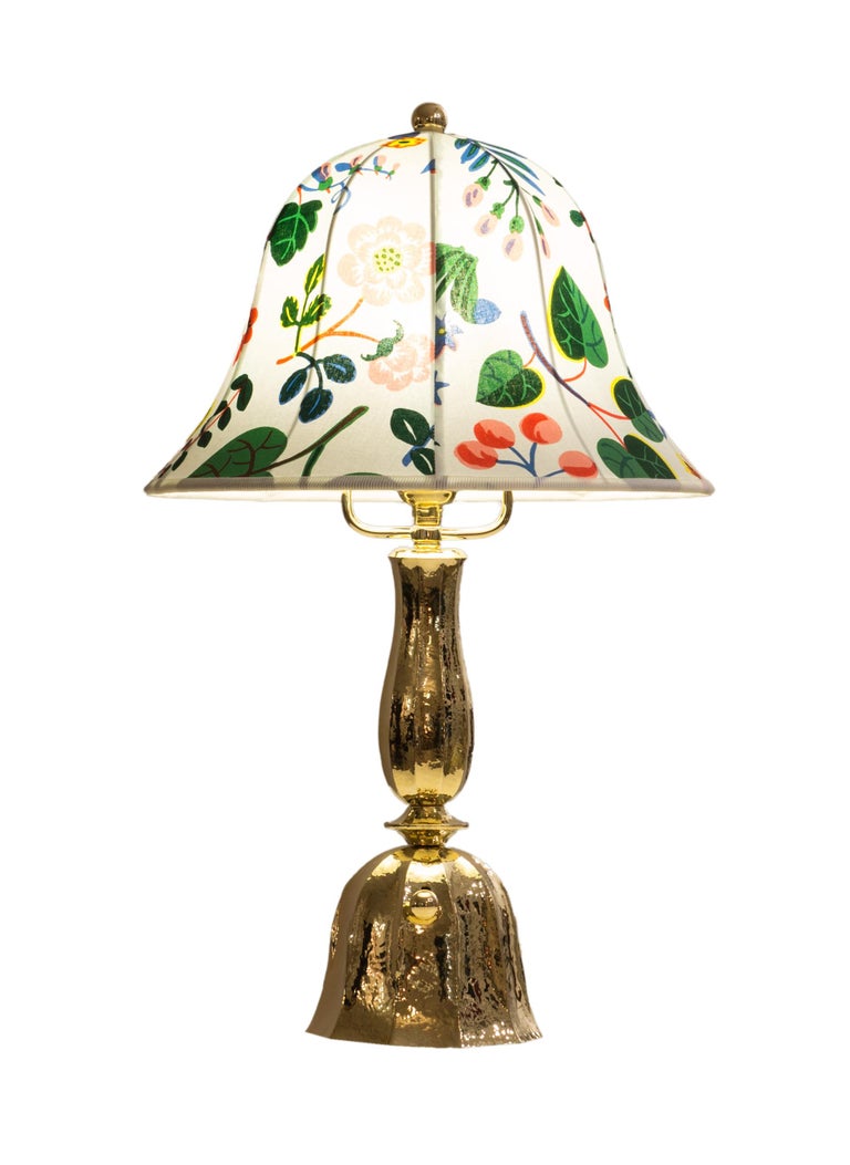 Josef Frank Fabric /Josef Hoffmann Wiener Werkstaette Table Lamp,  Re-Edition For Sale at 1stDibs