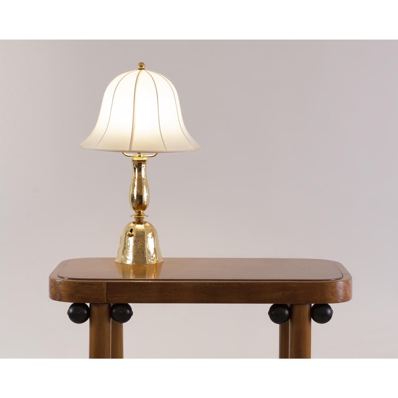 Austrian Josef Frank Fabric /Josef Hoffmann Wiener Werkstaette Table Lamp, Re-Edition For Sale