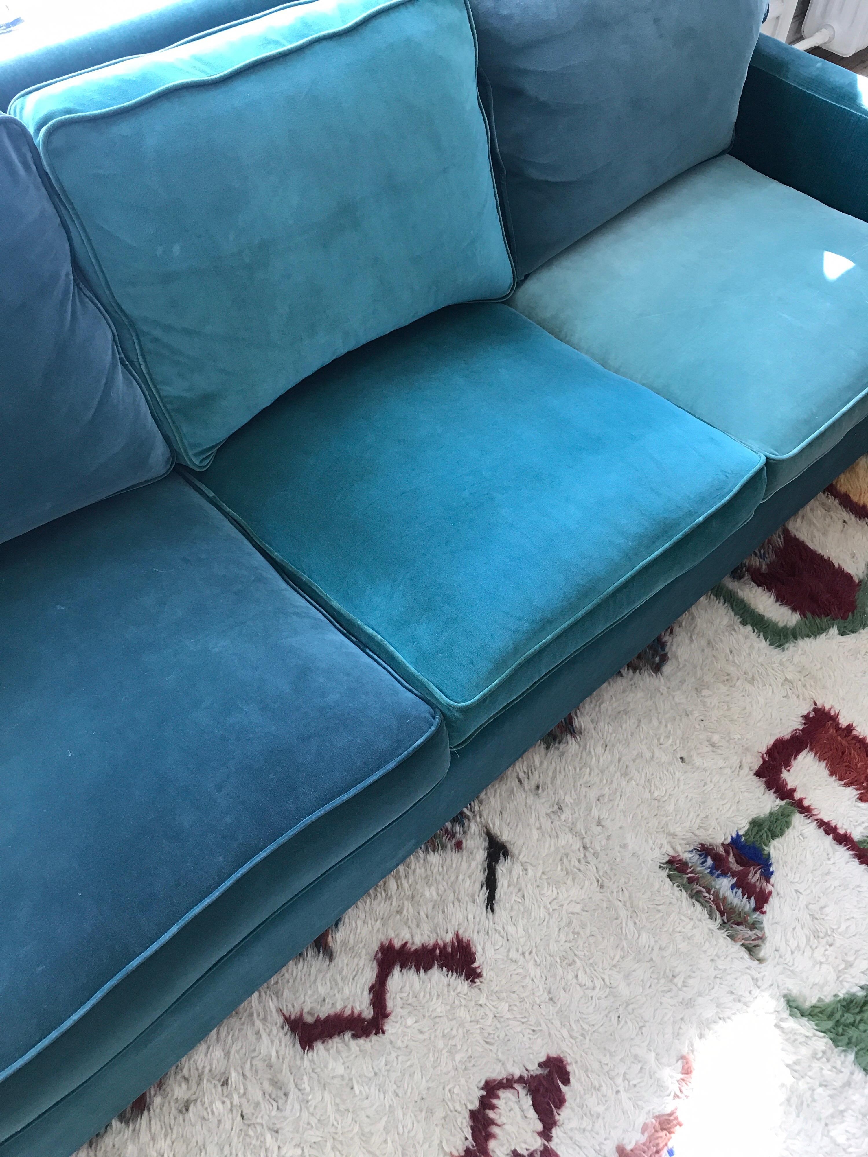 Josef Frank, Five Seated Sofa, Velvet, Seven Shades Velvet In Excellent Condition For Sale In Copenhagen, DK