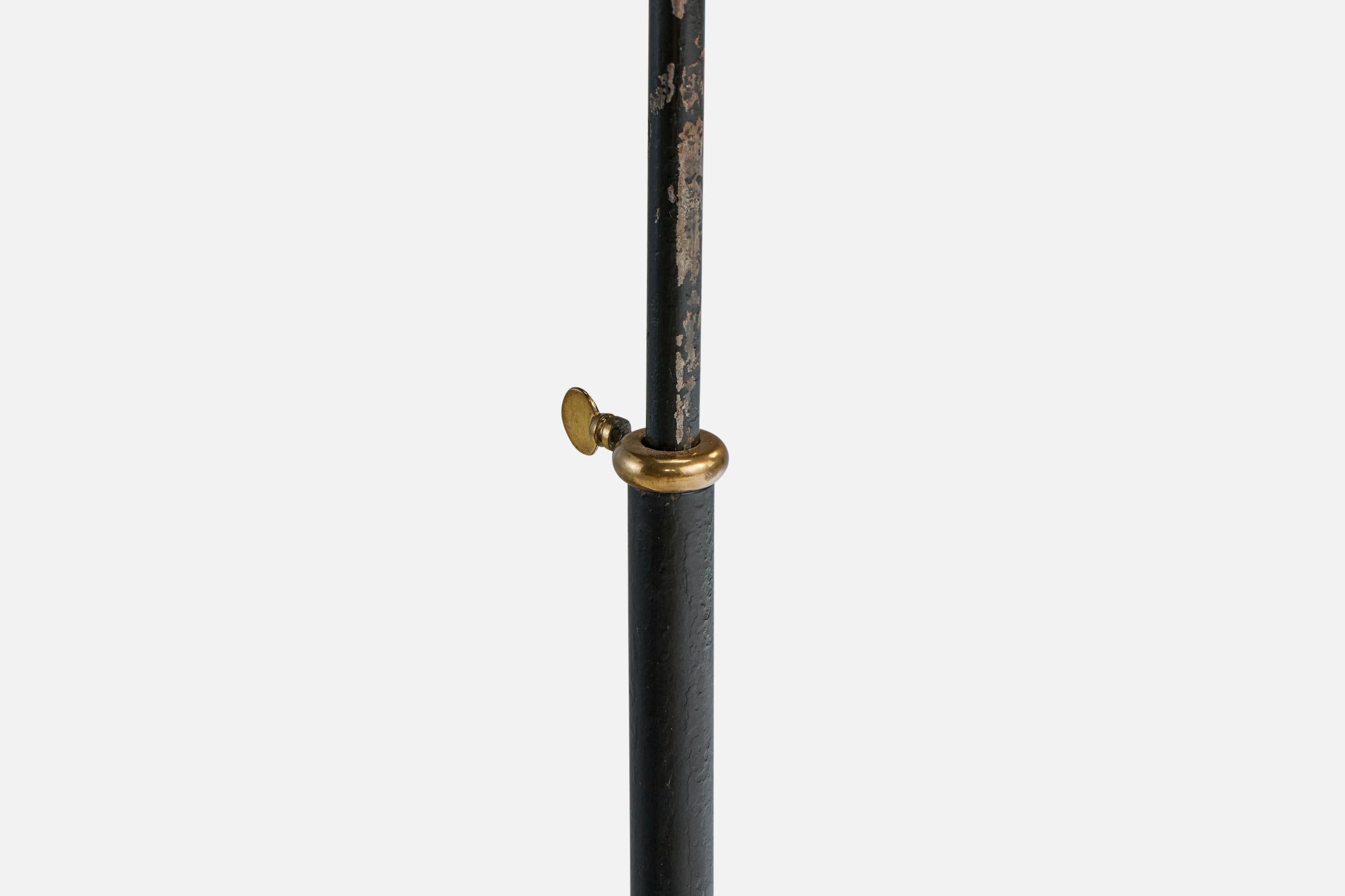 Josef Frank, Floor Lamp, Brass, Fabric, Sweden, 1940s For Sale 3