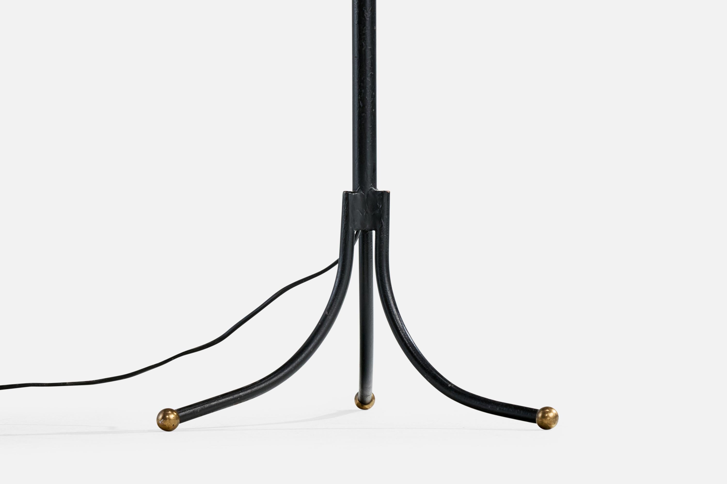 Josef Frank, Floor Lamp, Brass, Fabric, Sweden, 1940s For Sale 5