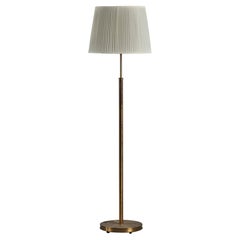 Josef Frank, Floor Lamp, Brass, Fabric, Sweden, 1940s