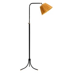 Josef Frank, Floor Lamp, Brass, Fabric, Sweden, 1940s