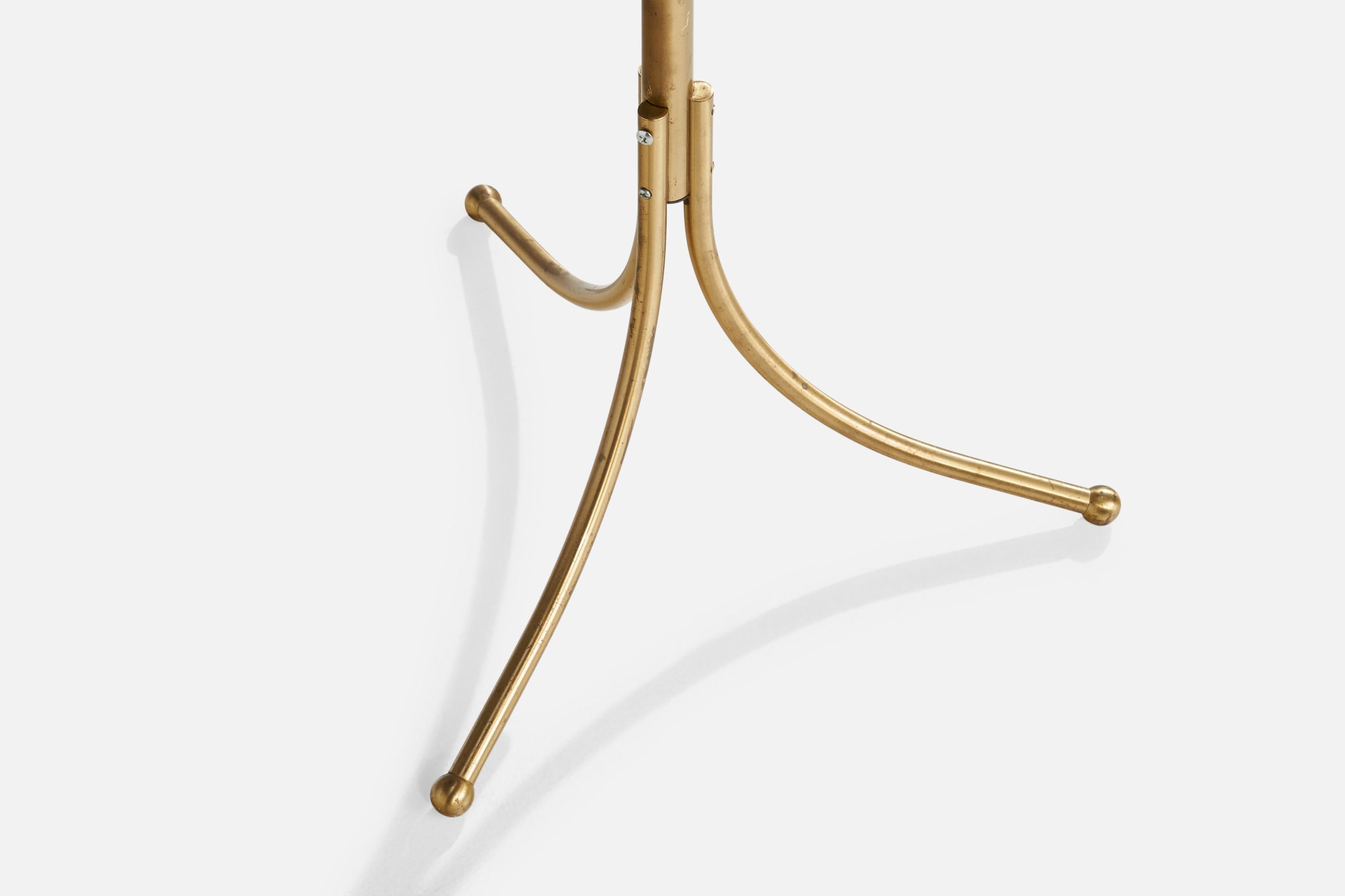 Laiton Josef Frank, lampadaire, laiton, tissu, Suède, années 1950 en vente