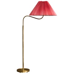 Josef Frank, Lampada da terra, ottone, tessuto, Svezia, anni '1950