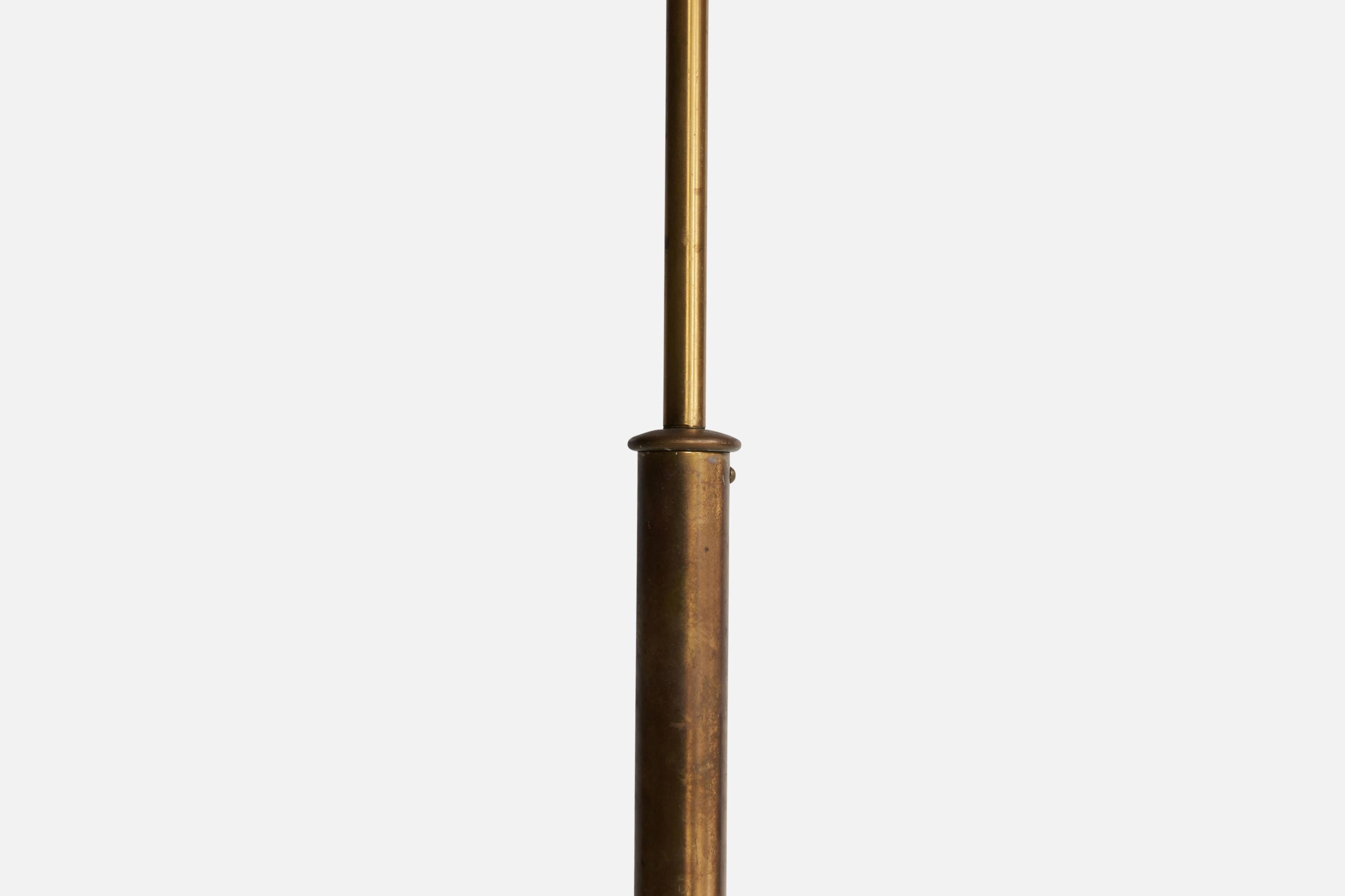 Mid-20th Century Josef Frank, Floor Lamp, Brass, Paper, Sweden, 1940s For Sale