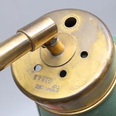 Josef Frank Floor Lamp/Light, Brass with Green Fabric Shade