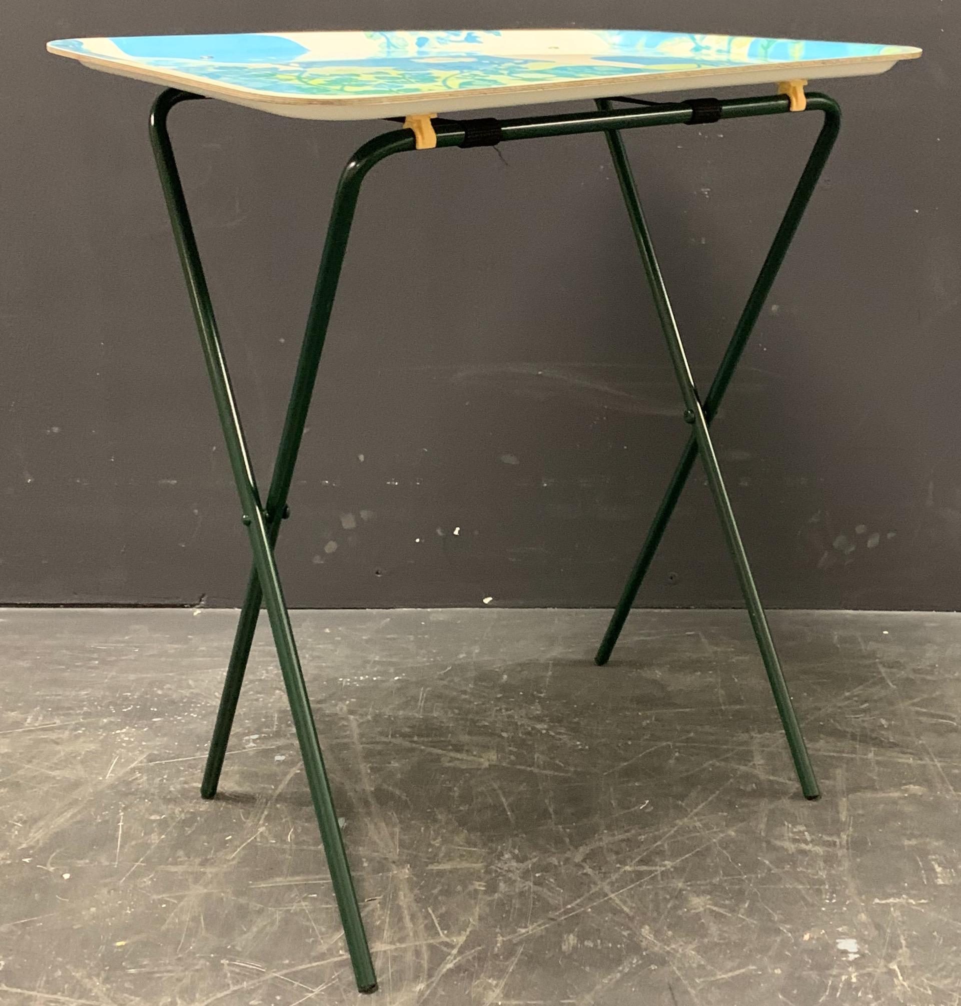 Formica Josef Frank Folding Bar Cart or Side Table by Svensk Tenn For Sale