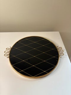 Josef Frank pour Svenskt Franks, plateau de service en laiton et verre, années 1940 Modernité suédoise