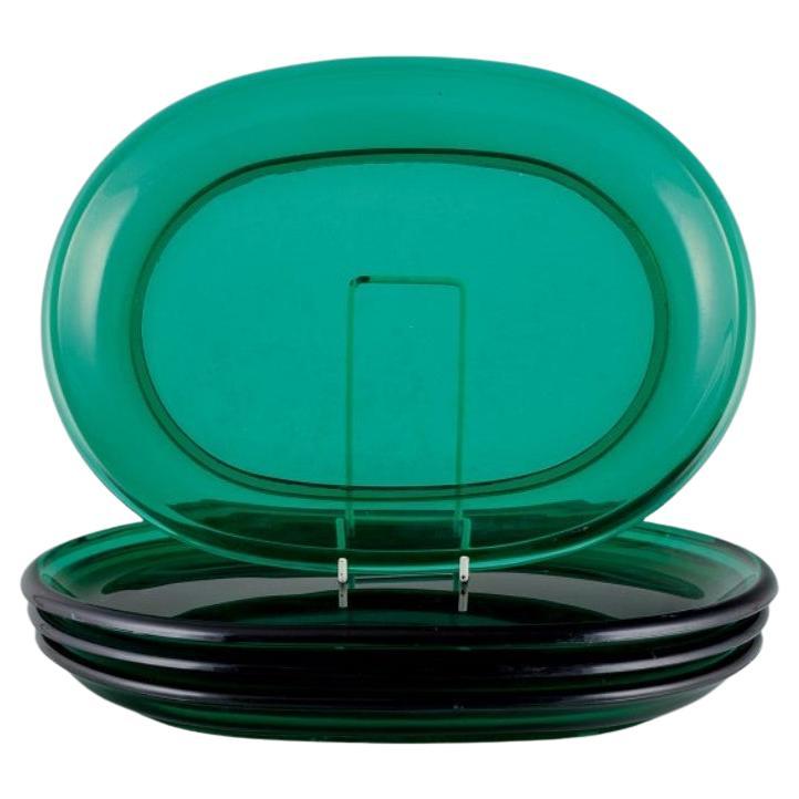 Josef Frank para Svenskt Tenn.  Plato de cuatro langostas hechas a mano en vidrio artístico verde