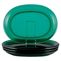 Josef Frank para Svenskt Tenn.  Plato de cuatro langostas hechas a mano en vidrio artístico verde