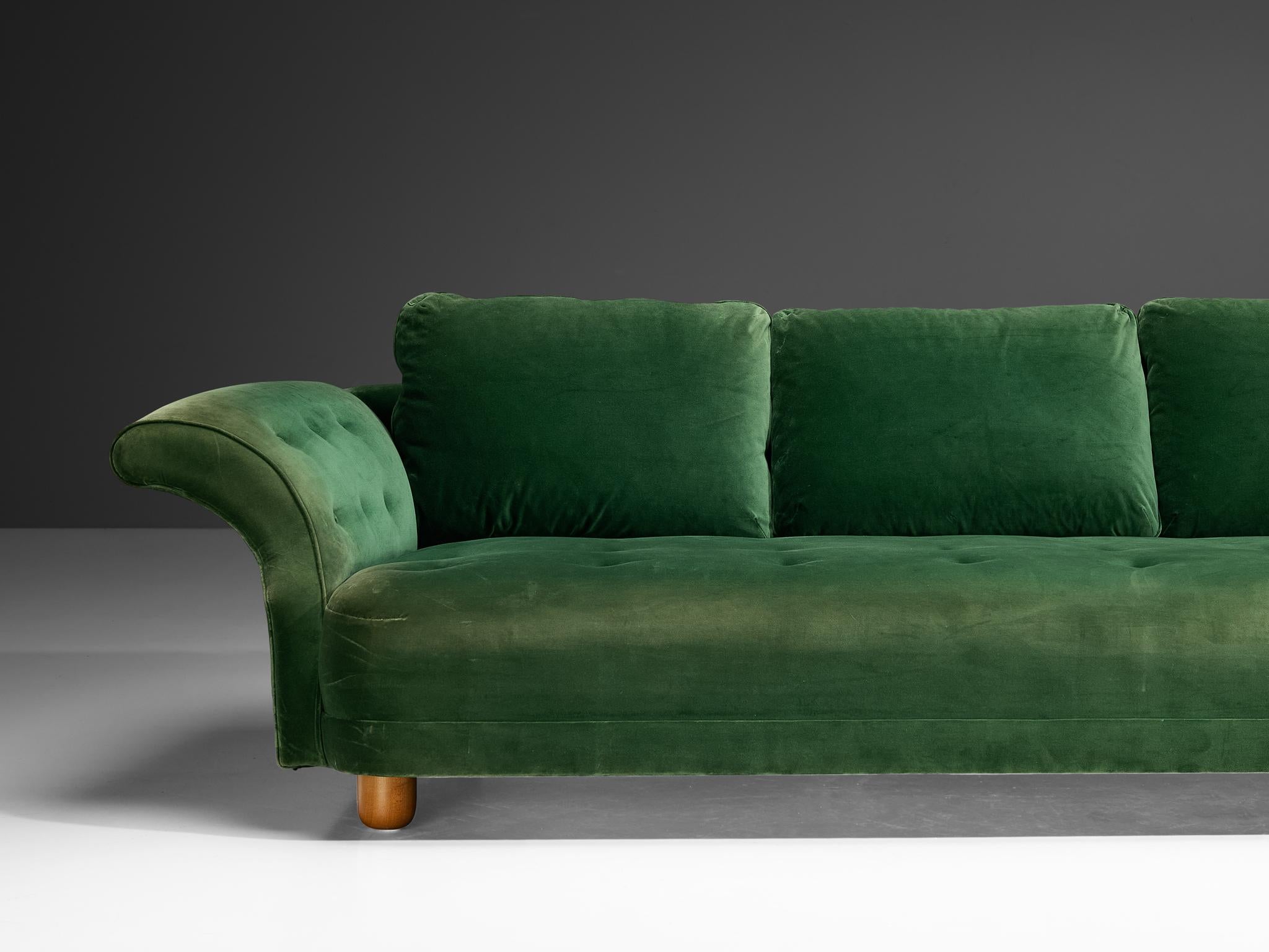 Scandinavian Modern Josef Frank for Svenskt Tenn 'Liljevalchs' Sofa in Green Fabric