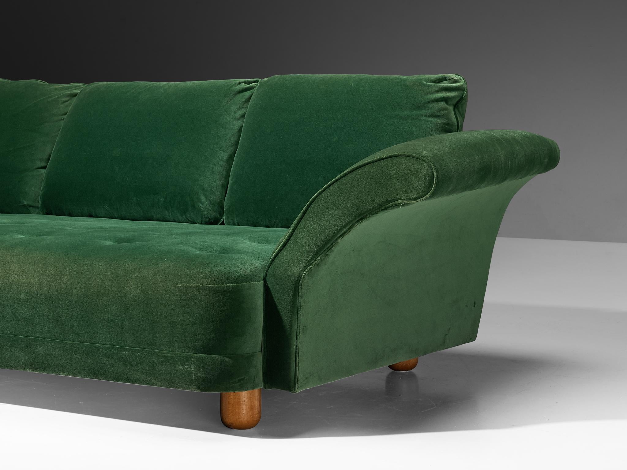 Josef Frank for Svenskt Tenn 'Liljevalchs' Sofa in Green Fabric In Good Condition In Waalwijk, NL
