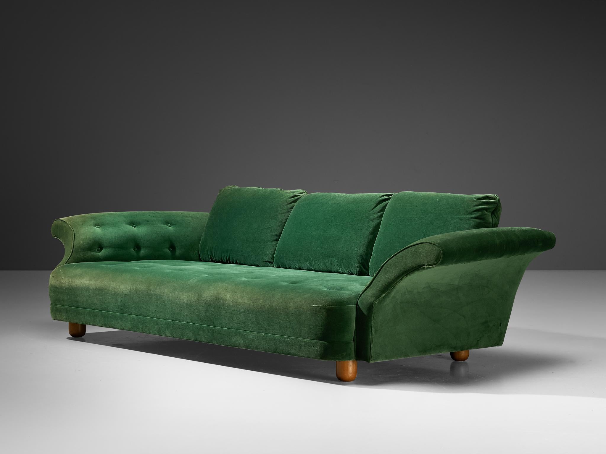 Mid-20th Century Josef Frank for Svenskt Tenn 'Liljevalchs' Sofa in Green Fabric