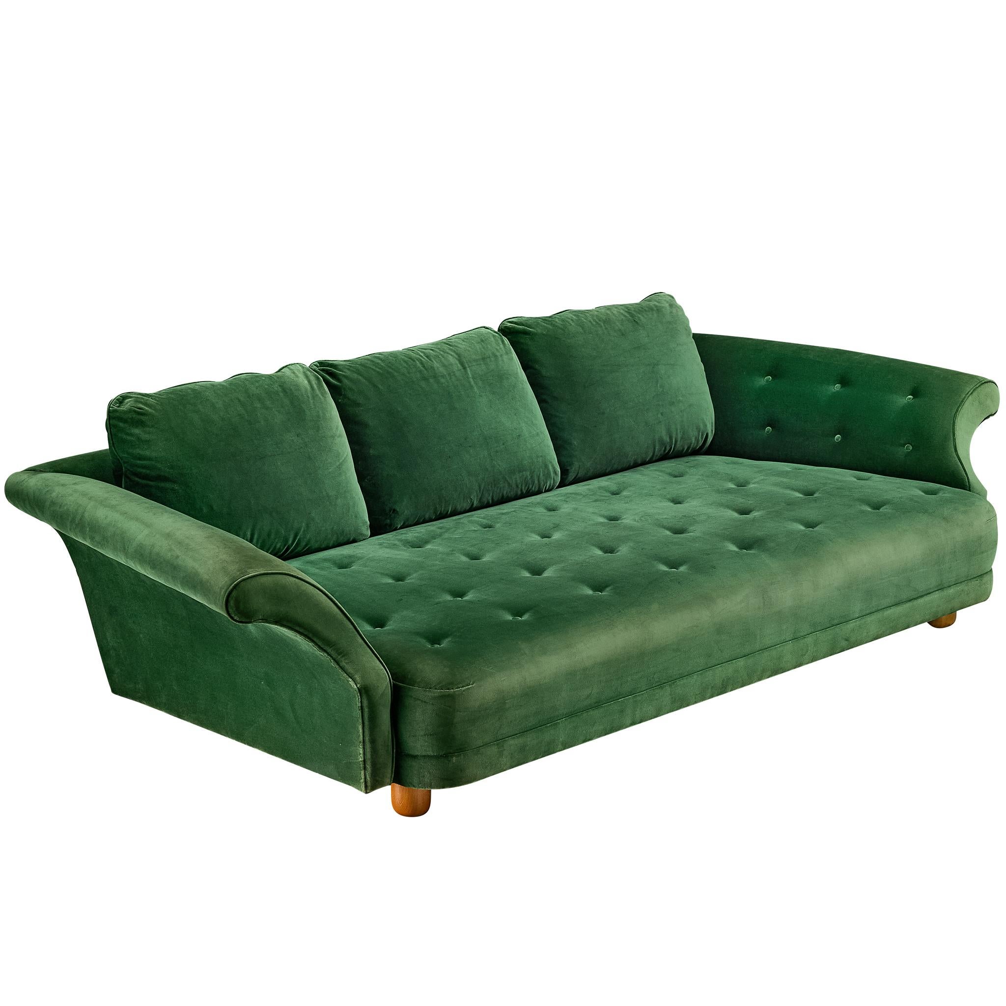 Josef Frank for Svenskt Tenn 'Liljevalchs' Sofa in Green Fabric