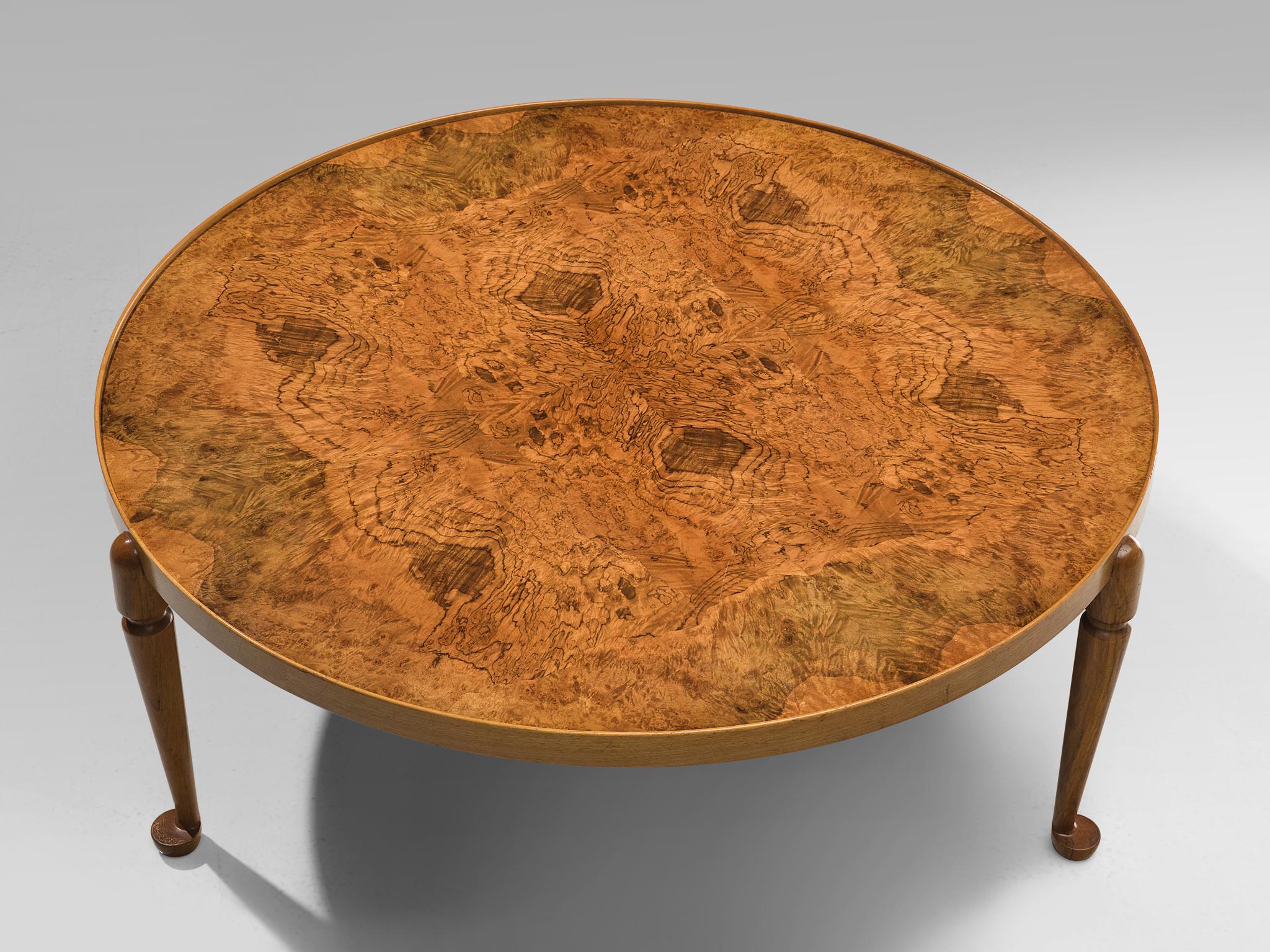 Mid-20th Century Josef Frank for Svenskt Tenn 'Model 2139' Coffee Table in Walnut and Burl