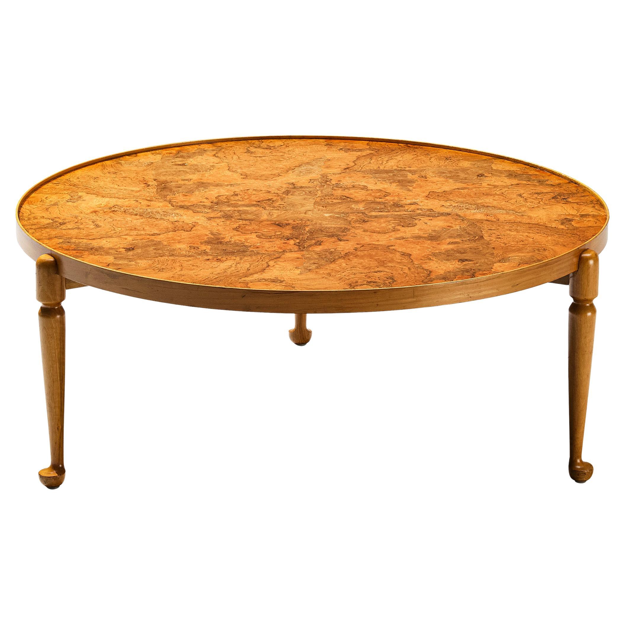 Josef Frank for Svenskt Tenn 'Model 2139' Coffee Table in Walnut Burl  For Sale