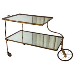 Josef Frank per Svenskt Tenn - Raro carrello portabevande in ottone e vetro specchiato