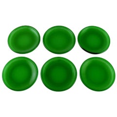 Josef Frank for Svenskt Tenn, Reijmyre/Gullaskruf, Six Plates in Green Art Glass