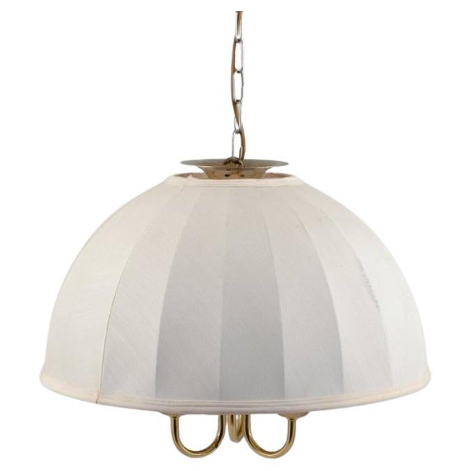 Josef Frank for "Svenskt Tenn" (Swedish Tin). Ceiling Lamp in Metal and Fabric. 