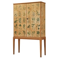 Josef Frank Inspired ‘Flora’ Cabinet in Ash and Paper with Plant Motifs