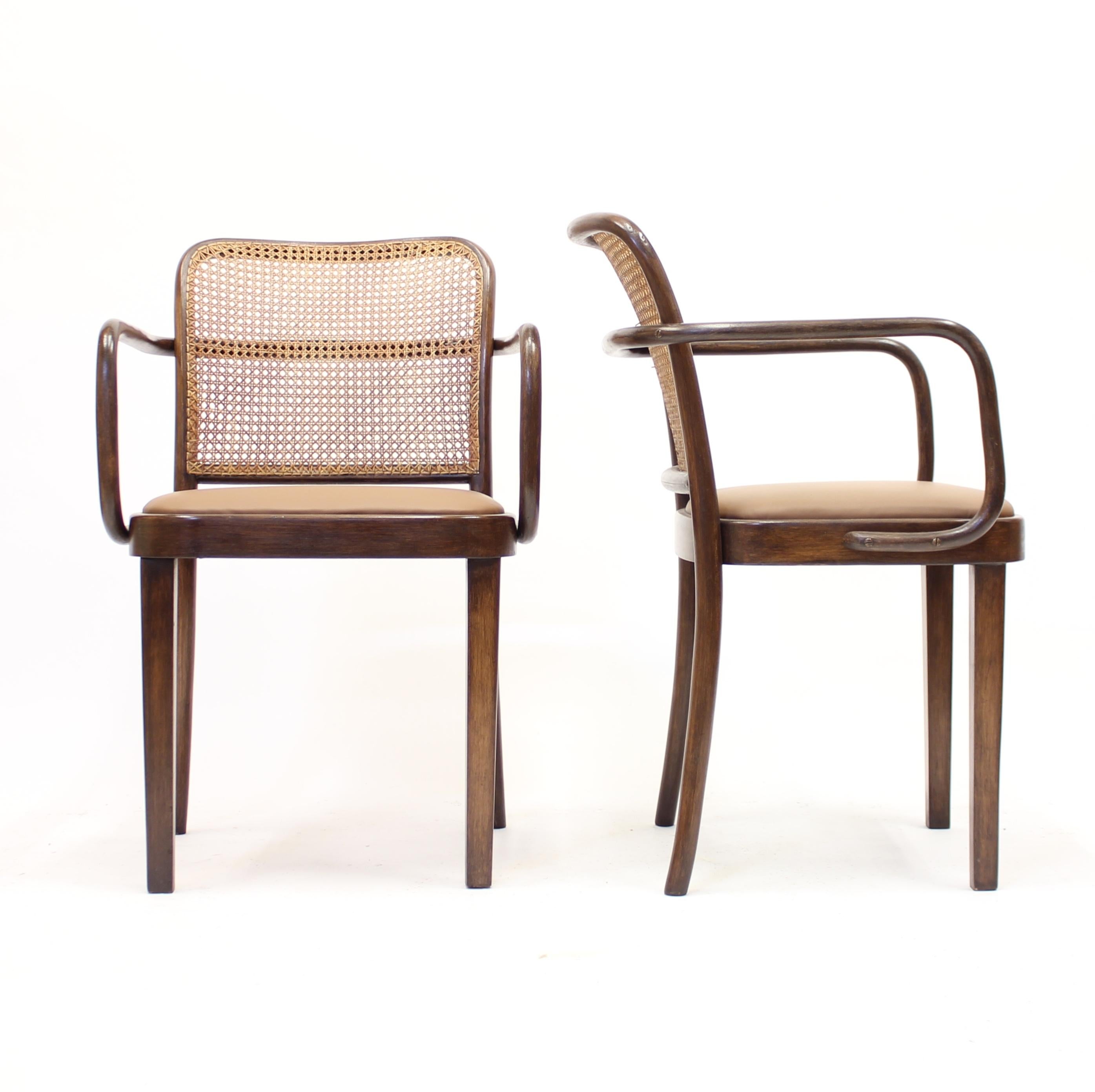 Josef Frank/Josef Hoffmannn, Pair of Armchairs Model A 811/1 F for Thonet, 1930s In Good Condition In Uppsala, SE