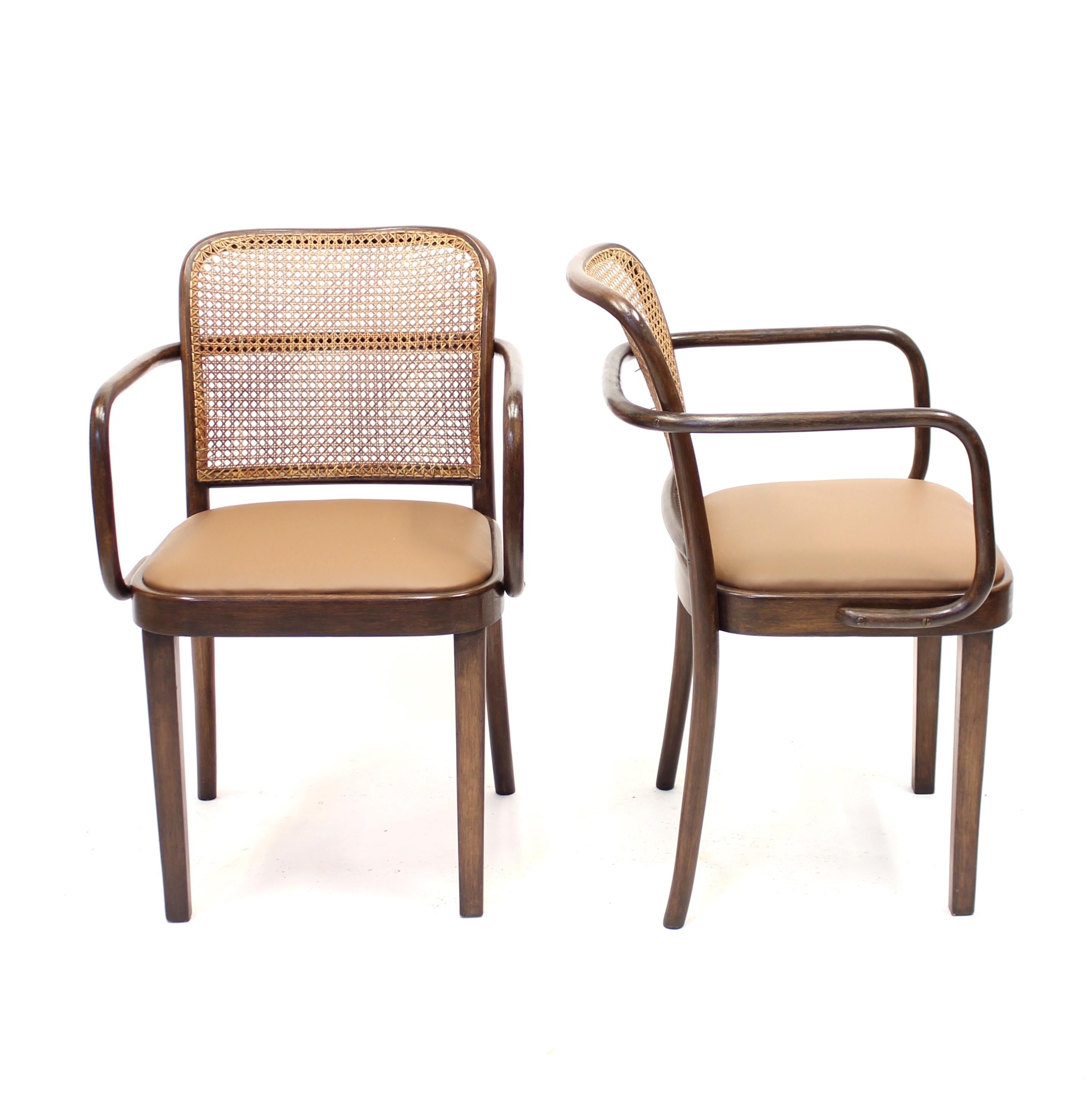 Josef Frank/Josef Hoffmannn, Pair of Armchairs Model A 811/1 F for Thonet, 1930s 1