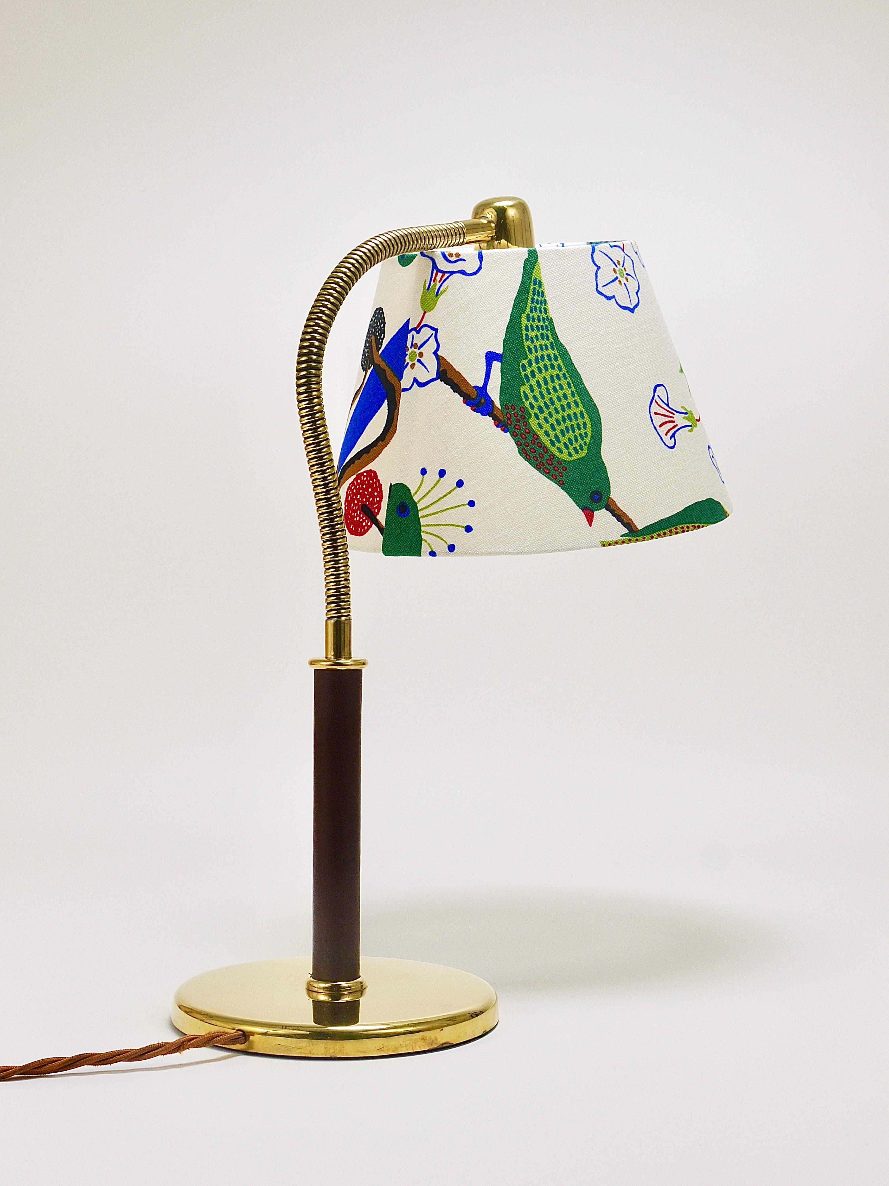 Josef Frank J.T. Kalmar Table Lamp Tisch-Überall, Brass & Leather, Austria, 1930 For Sale 5