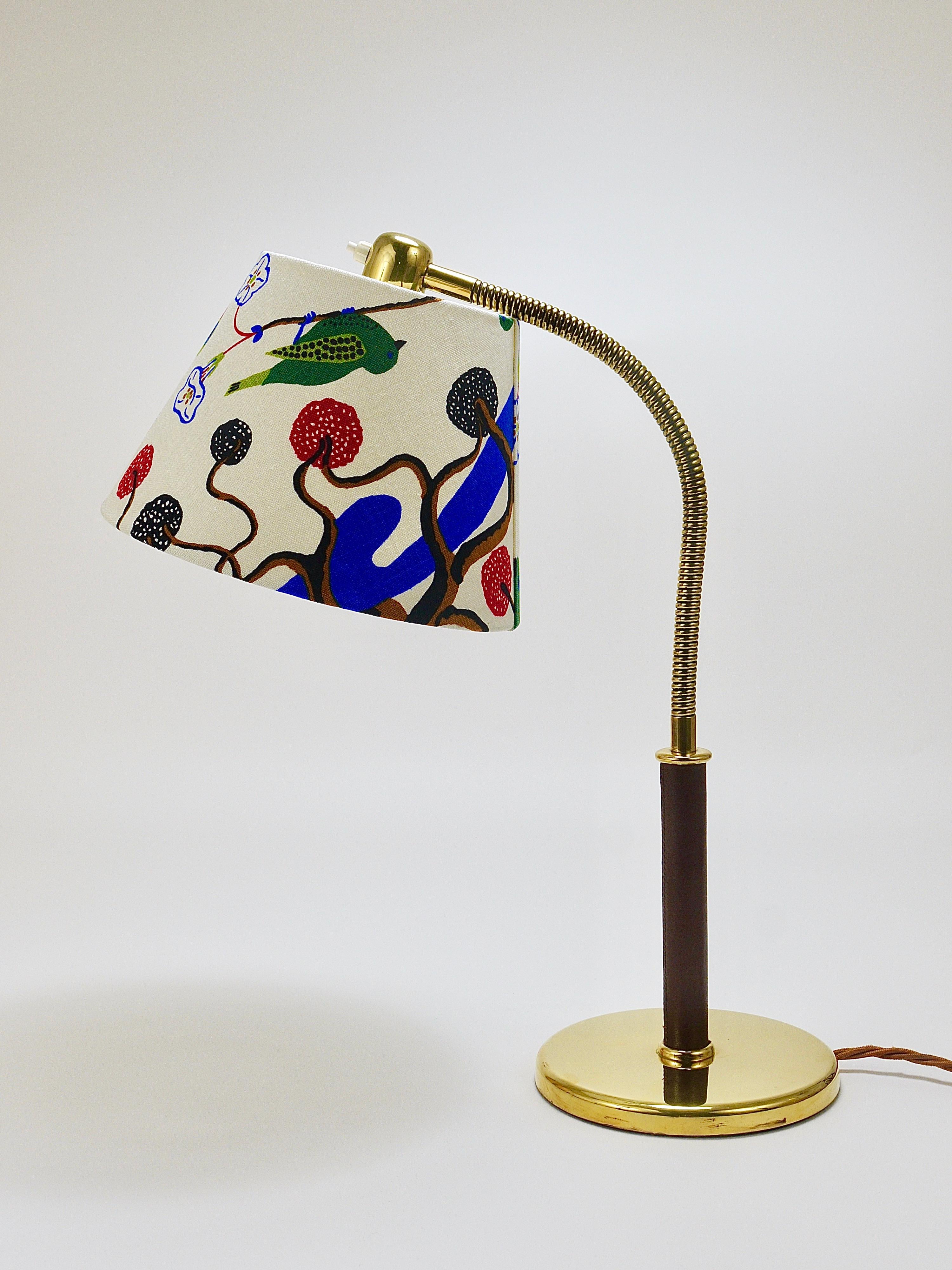 Josef Frank J.T. Kalmar Table Lamp Tisch-Überall, Brass & Leather, Austria, 1930 For Sale 6