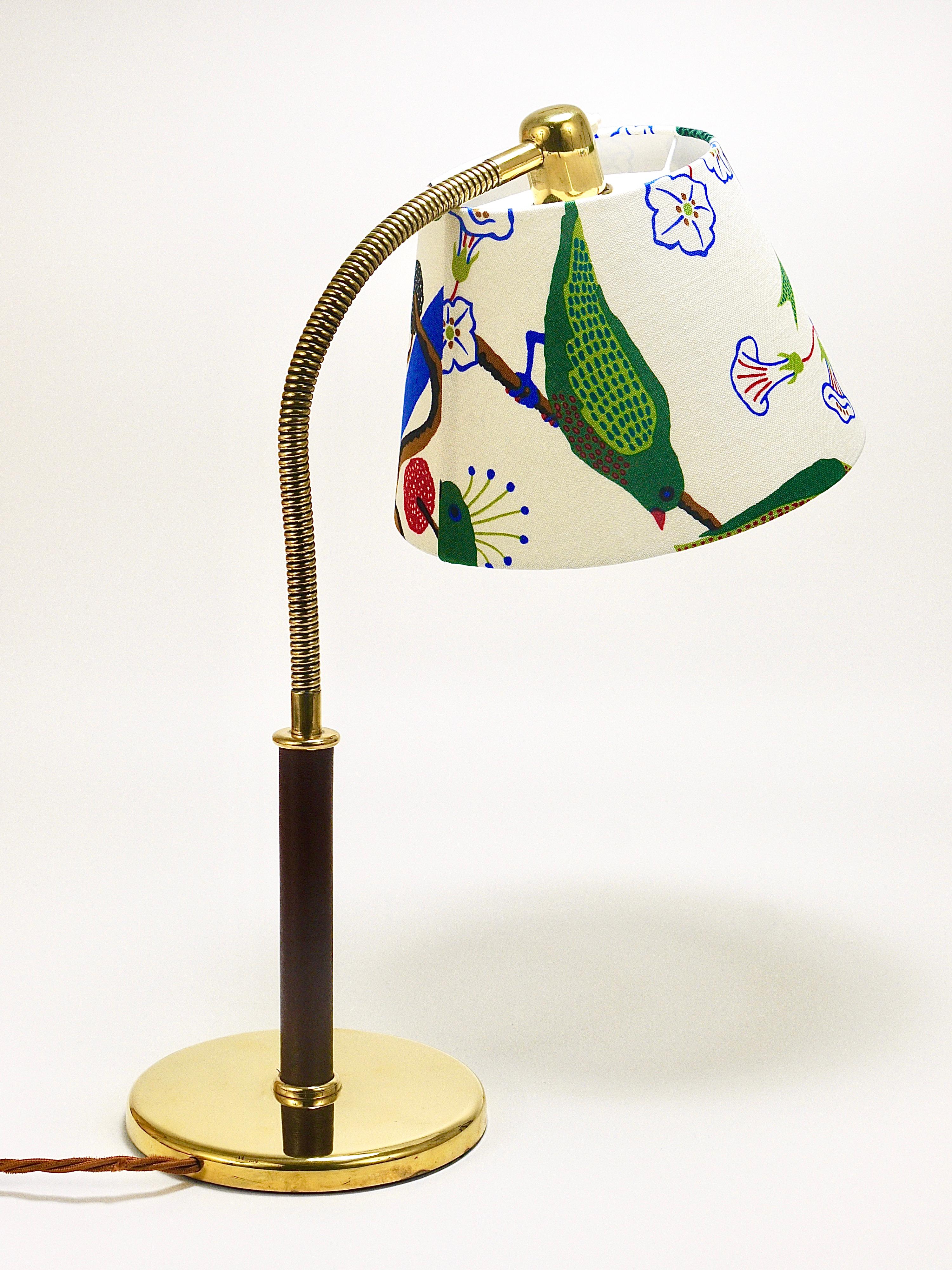 Josef Frank J.T. Kalmar Table Lamp Tisch-Überall, Brass & Leather, Austria, 1930 For Sale 7