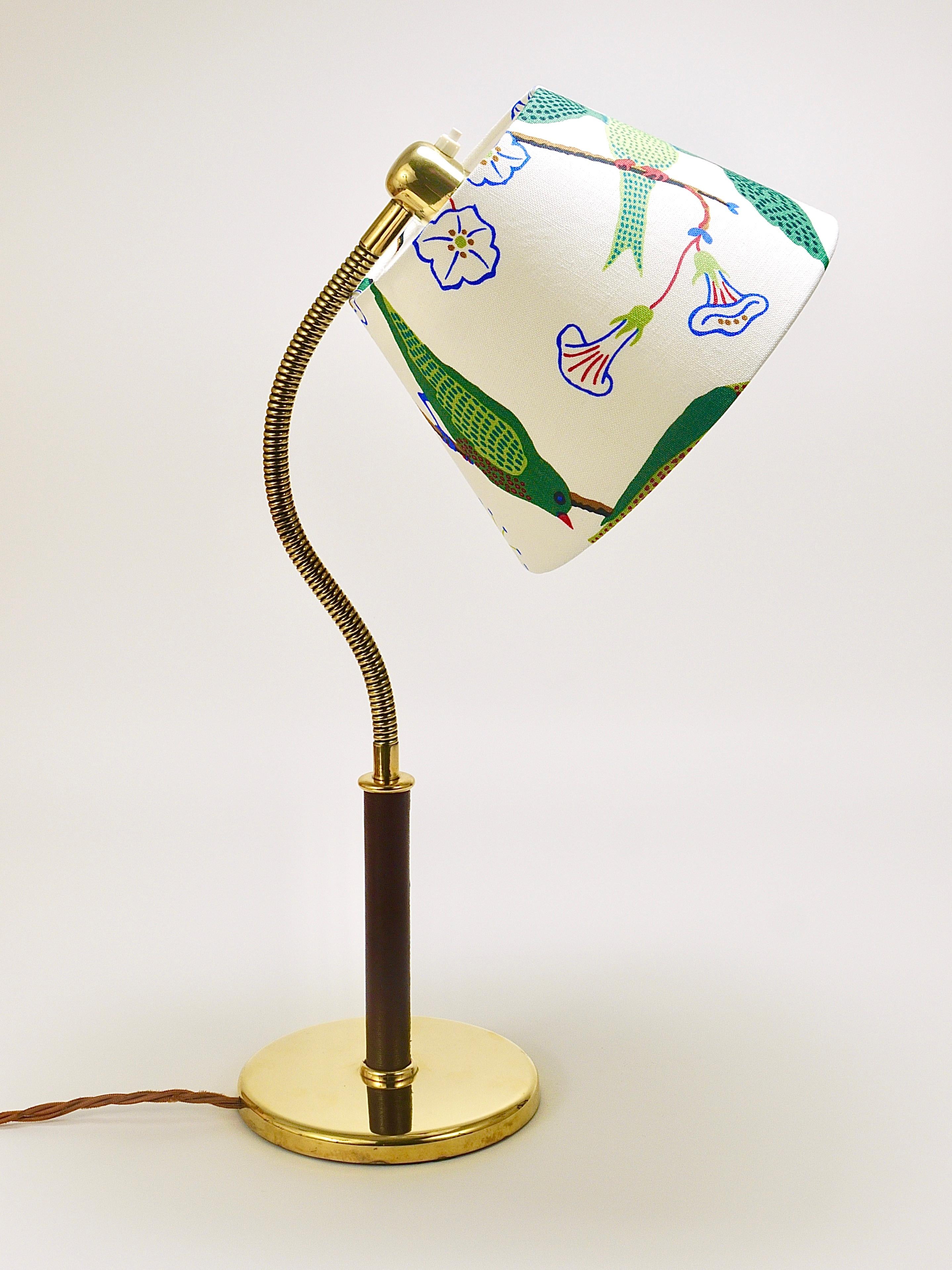 Josef Frank J.T. Kalmar Table Lamp Tisch-Überall, Brass & Leather, Austria, 1930 For Sale 8