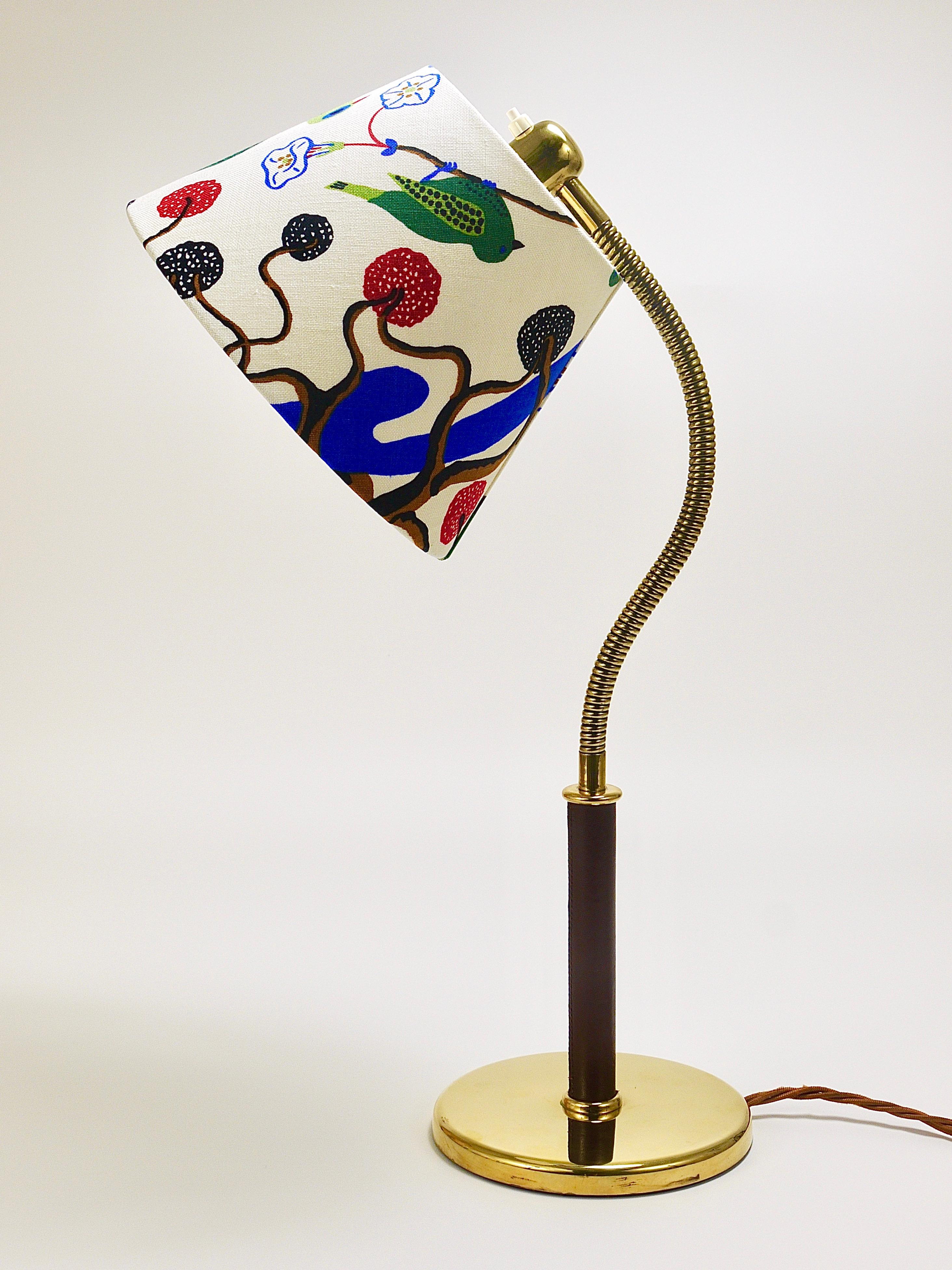 Josef Frank J.T. Kalmar Table Lamp Tisch-Überall, Brass & Leather, Austria, 1930 For Sale 9