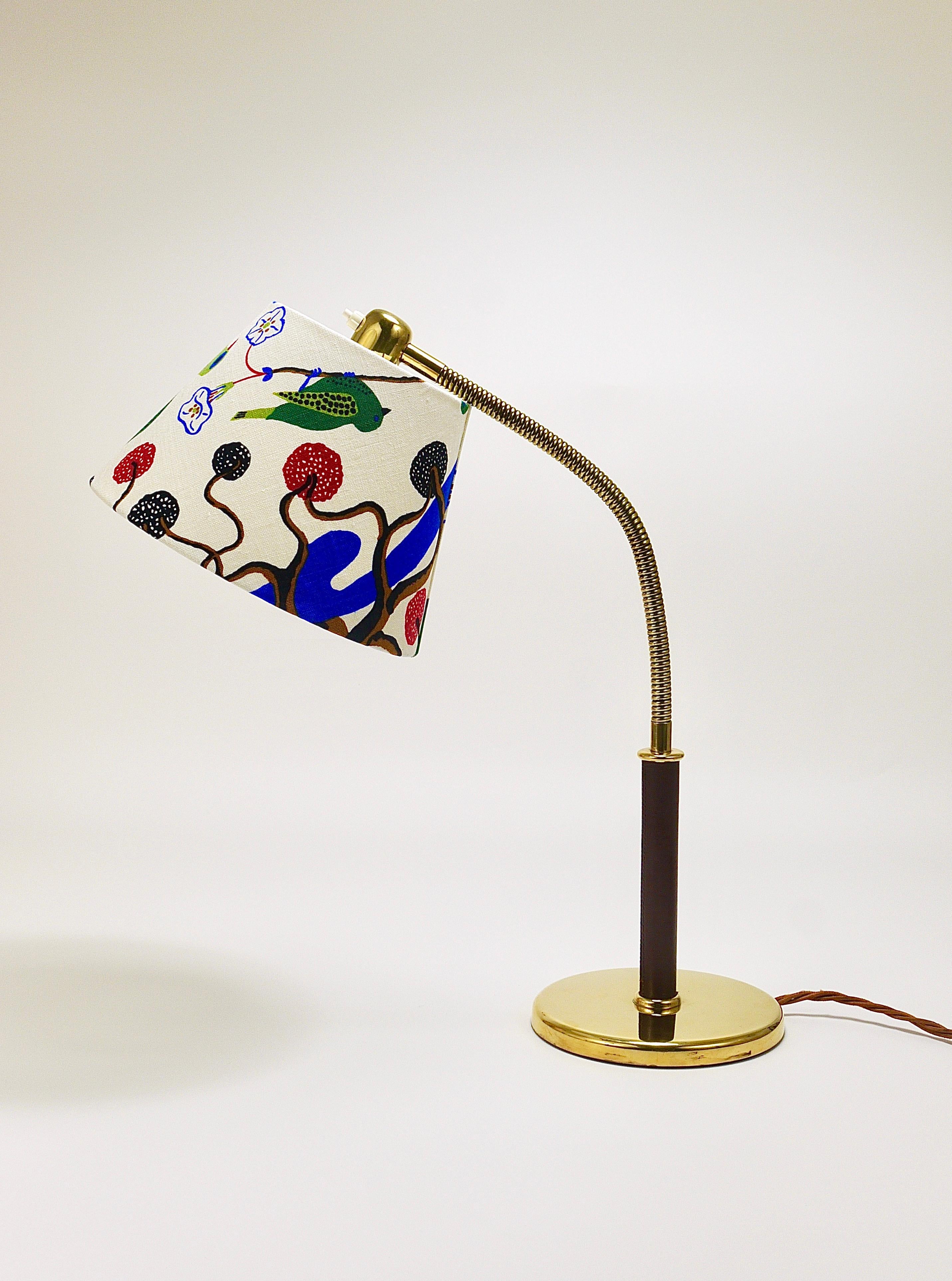 Josef Frank AT&T. Lampe de table Kalmar Tisch-Überall, laiton et cuir, Autriche, 1930 en vente 12