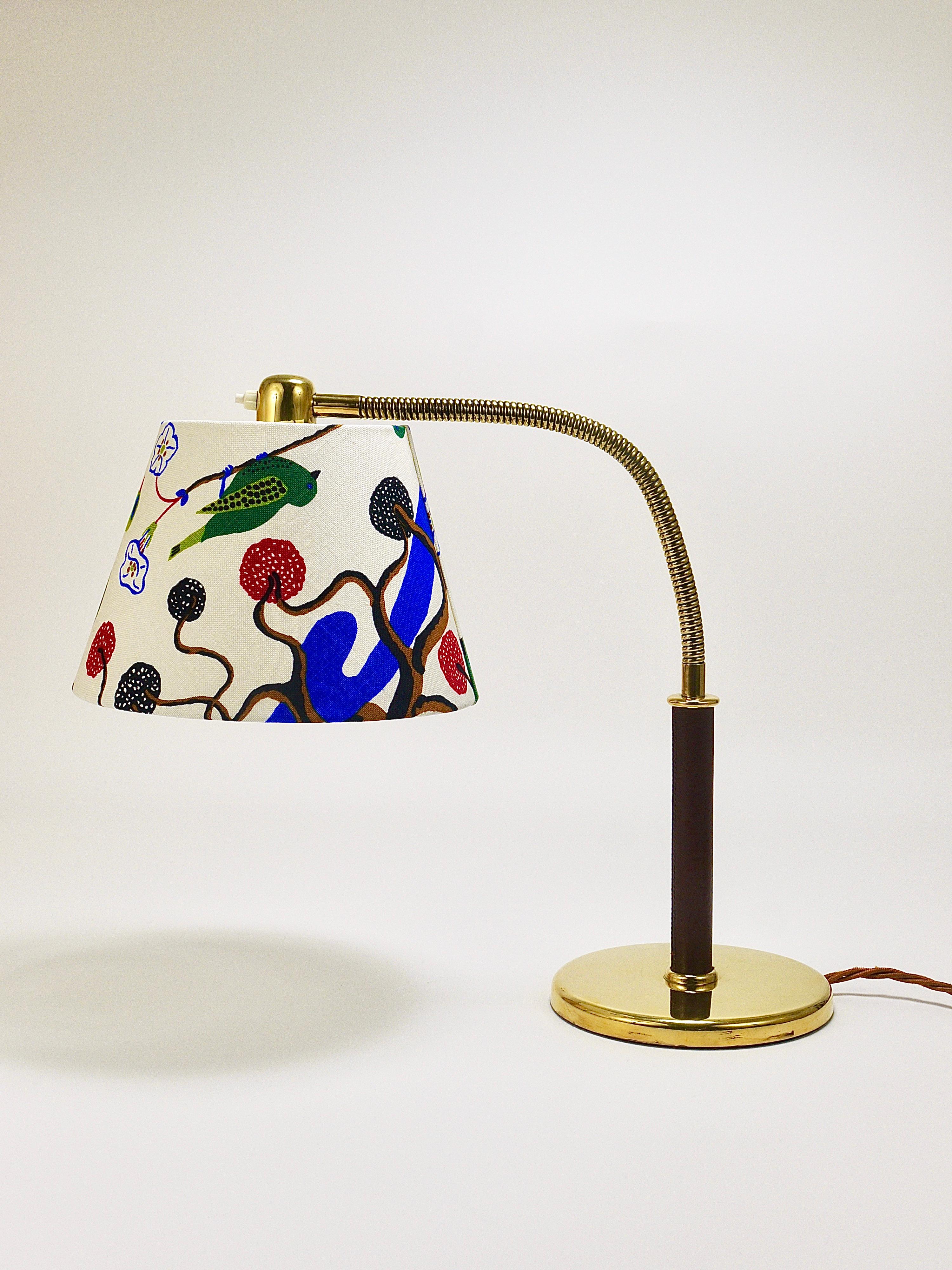 Josef Frank J.T. Kalmar Table Lamp Tisch-Überall, Brass & Leather, Austria, 1930 For Sale 11