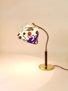 Josef Frank AT&T. Lampe de table Kalmar Tisch-Überall, laiton et cuir, Autriche, 1930