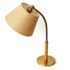 Josef Frank Table Lamp 'Tisch-Überall' Mod. 1092 by Kalmar, Brass Leather, 1950s